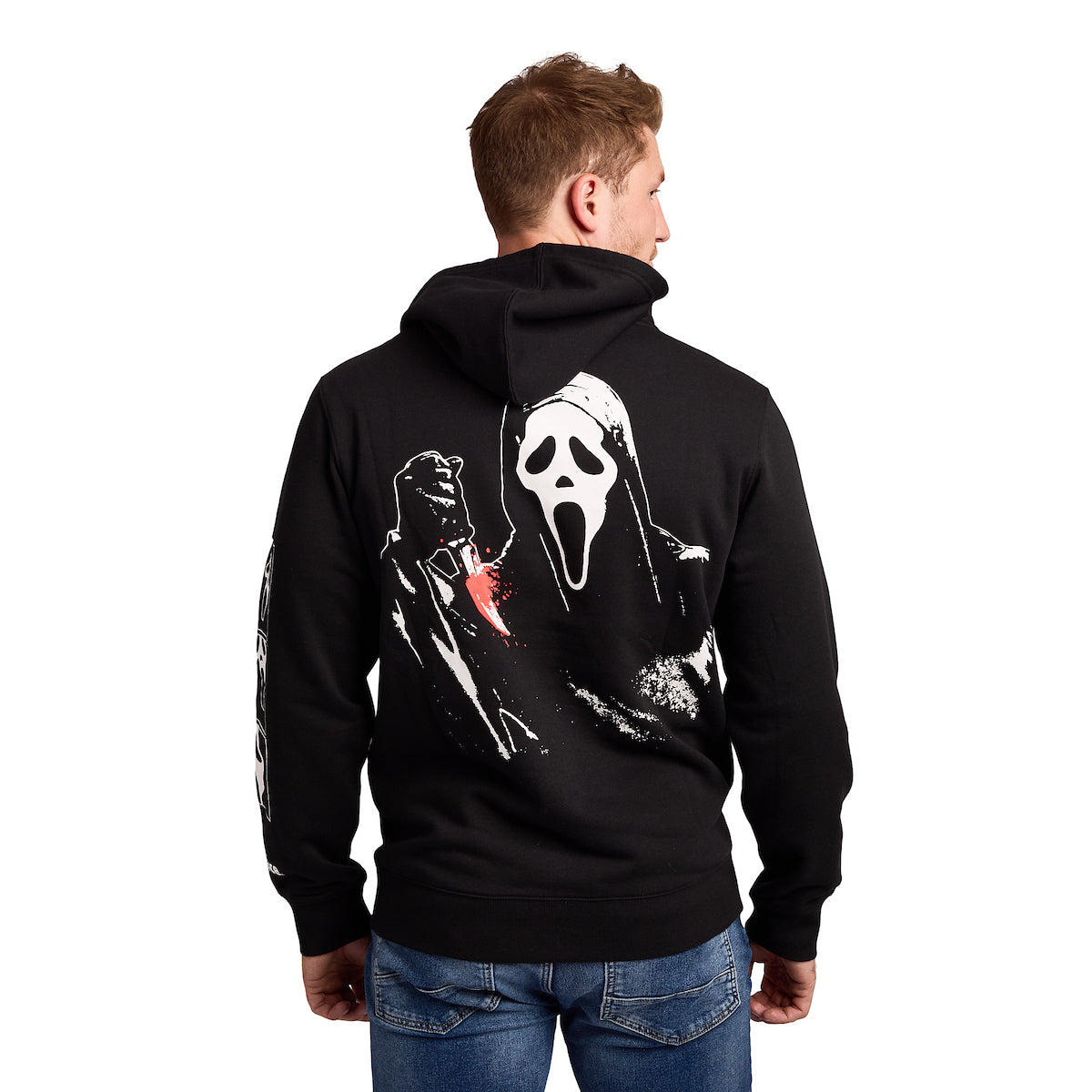 Ghostface Don't Hang Up on Me on Men's Black Hooded Sweathirt