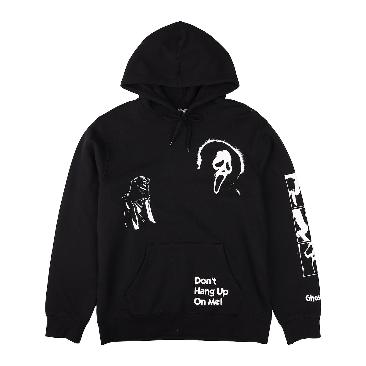 Ghostface Don't Hang Up on Me on Men's Black Hooded Sweathirt