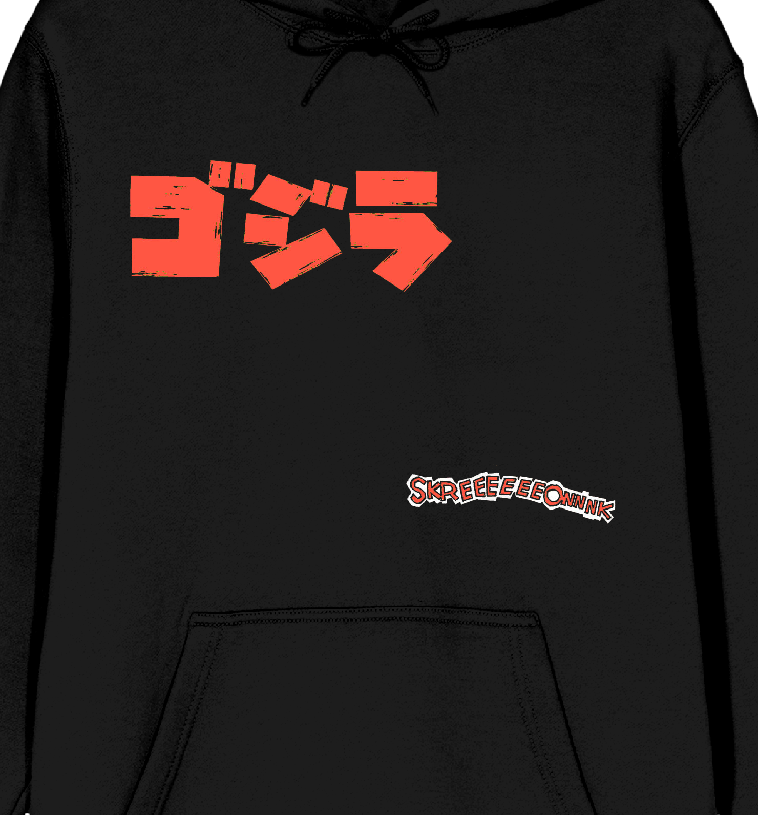 Godzilla Classic Kanji Poster Art Men’s Black Long Sleeve Hoodie Sweatshirt