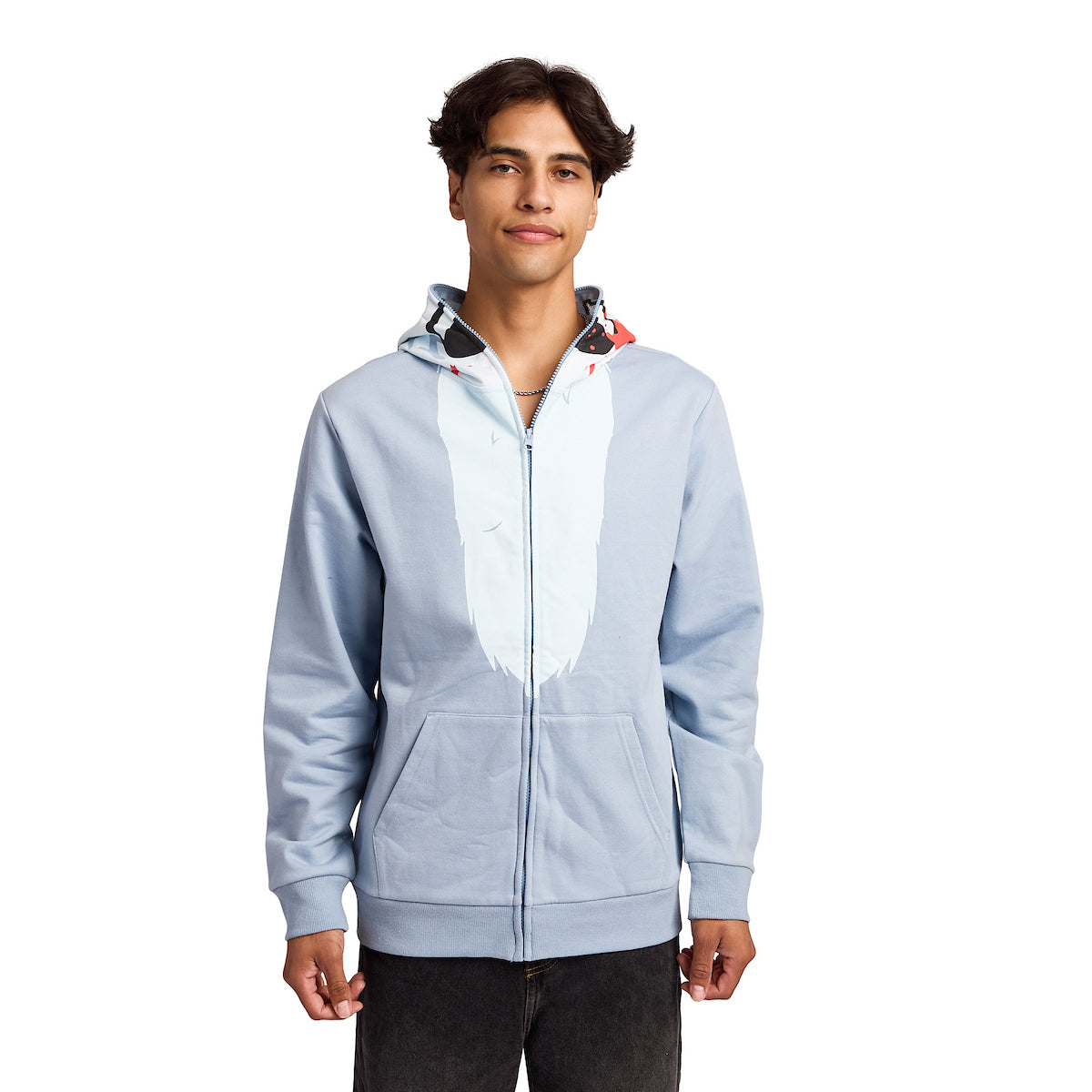 Blood-Splattered Wolf Men's Long Sleeve Cosplay Zip Hoodie