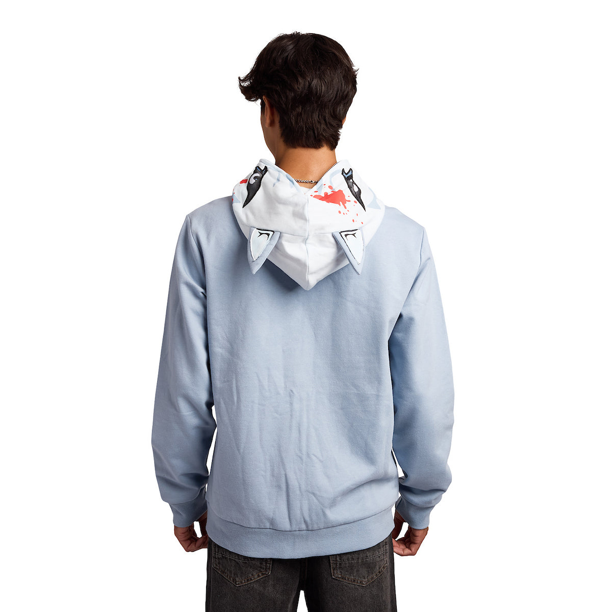 Blood-Splattered Wolf Men's Long Sleeve Cosplay Zip Hoodie