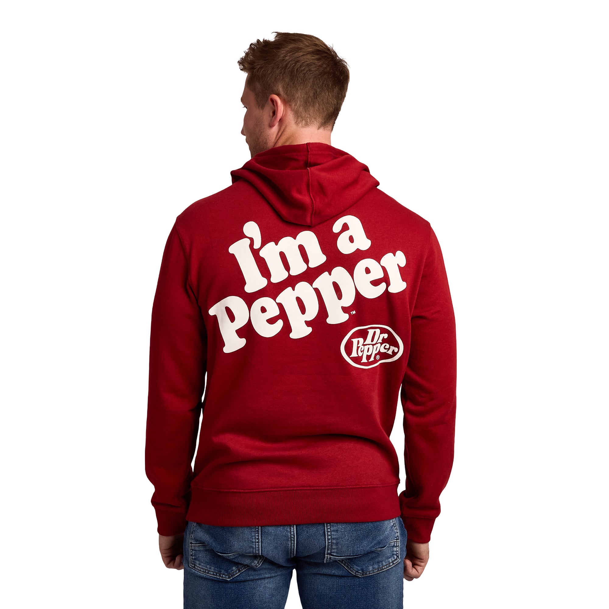 Dr Pepper I'm A Pepper Men's Red Long Sleeve Hooded Sweatshirt