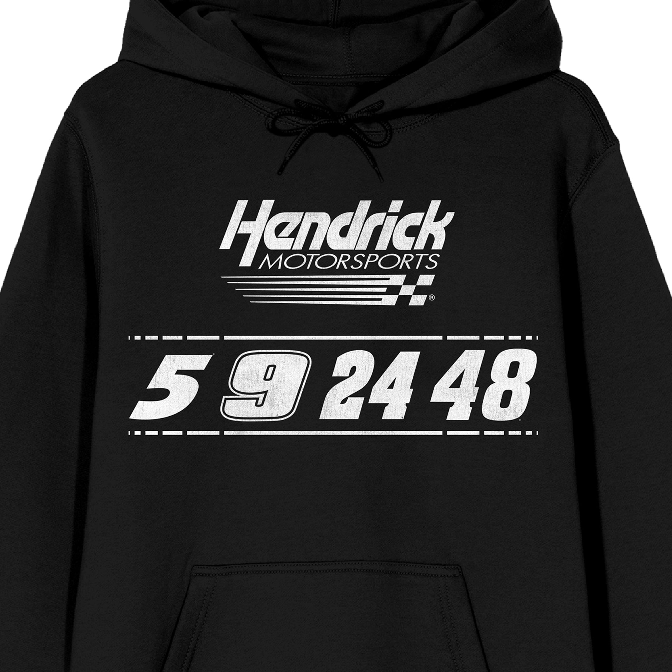 Hendrix Motorsports 5 9 24 48 Adult Black Long Sleeve Hooded Sweatshirt