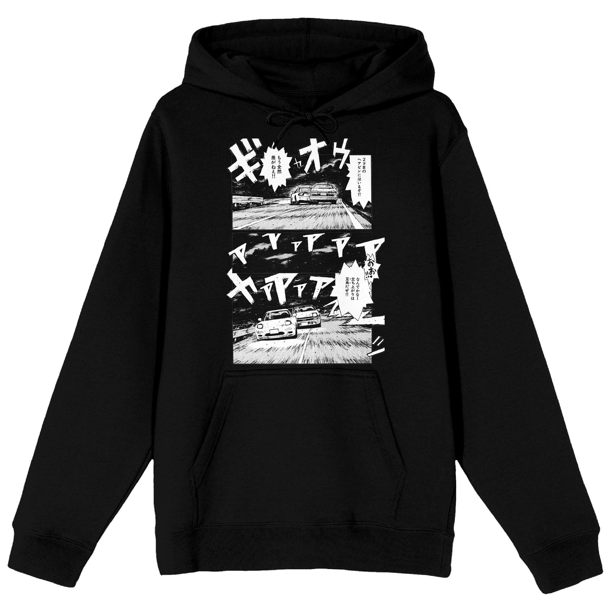 Initial D Manga Panel Mens Graphic Pullover Hoodie