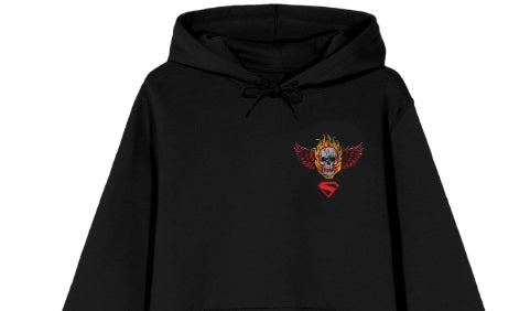 Supergirl Movie (2026) Lobo Skull Logo Men’s Black Long Sleeve Hooded Sweatshirt