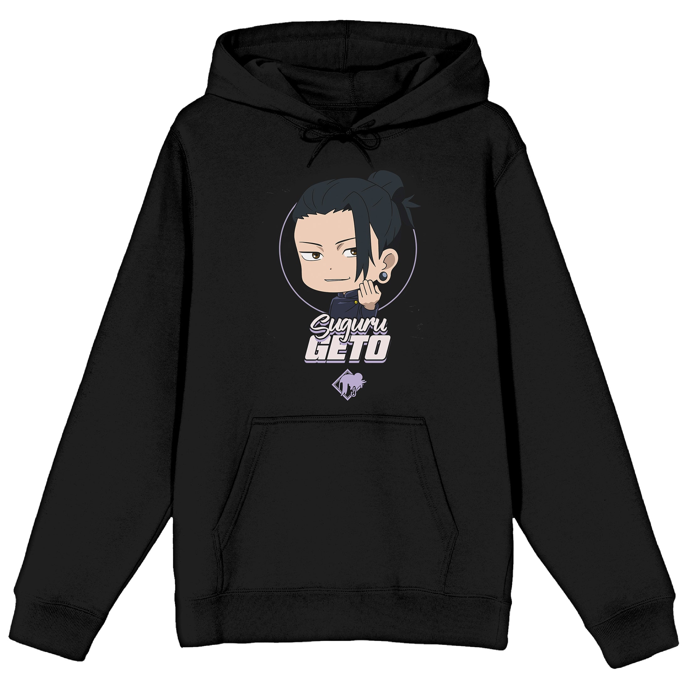 Bioworld Jujutsu Kaisen Season 2 Suguru Geto Chibi Mens Pullover Hoodie | Screen-Print Graphic | Kangaroo Pocket | Officially Licensed Sweatshirt