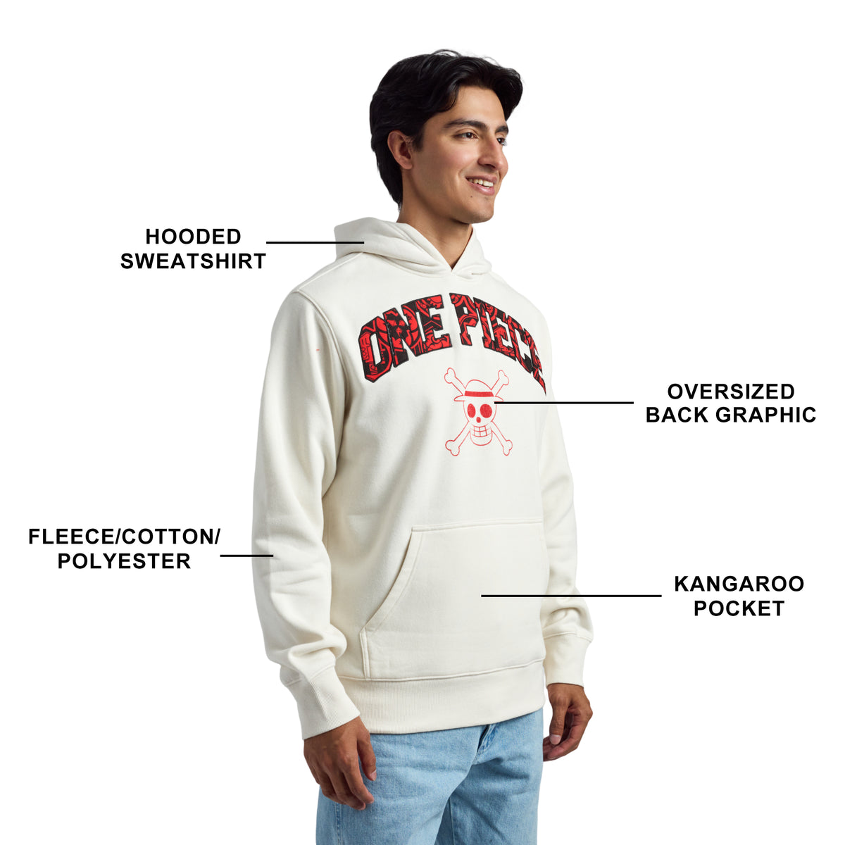 One Piece Straw Hat Crew Hooded Sweatshirt for Men