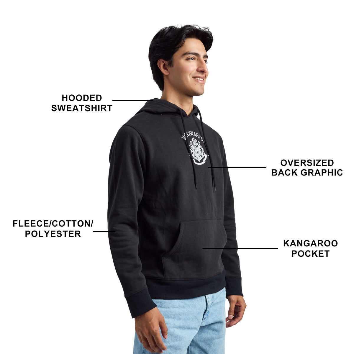 Harry Potter Hogwarts Crest Embroidered Hoodie for Men