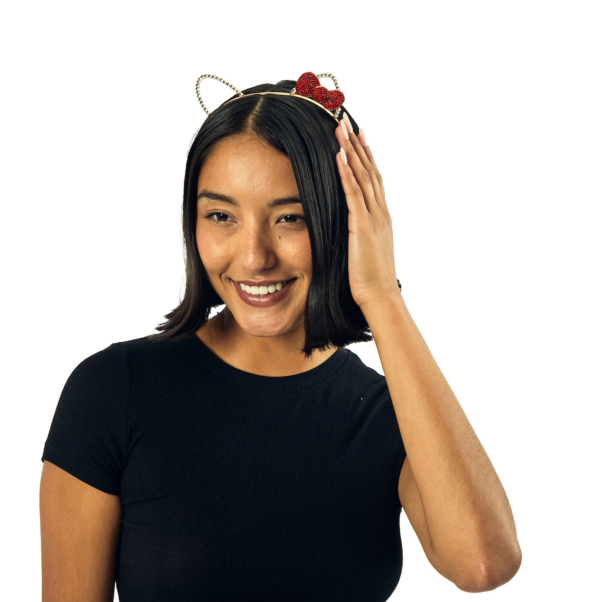 Hello Kitty Ears & Bow Cosplay Glitzy Metal Headband