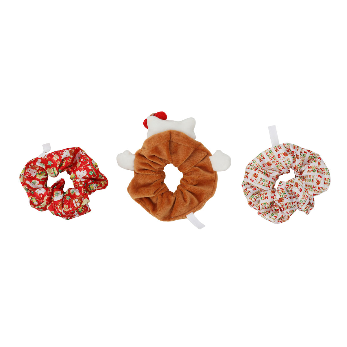 Hello Kitty Gingerbread Cat 3-Piece Scrunchie Set