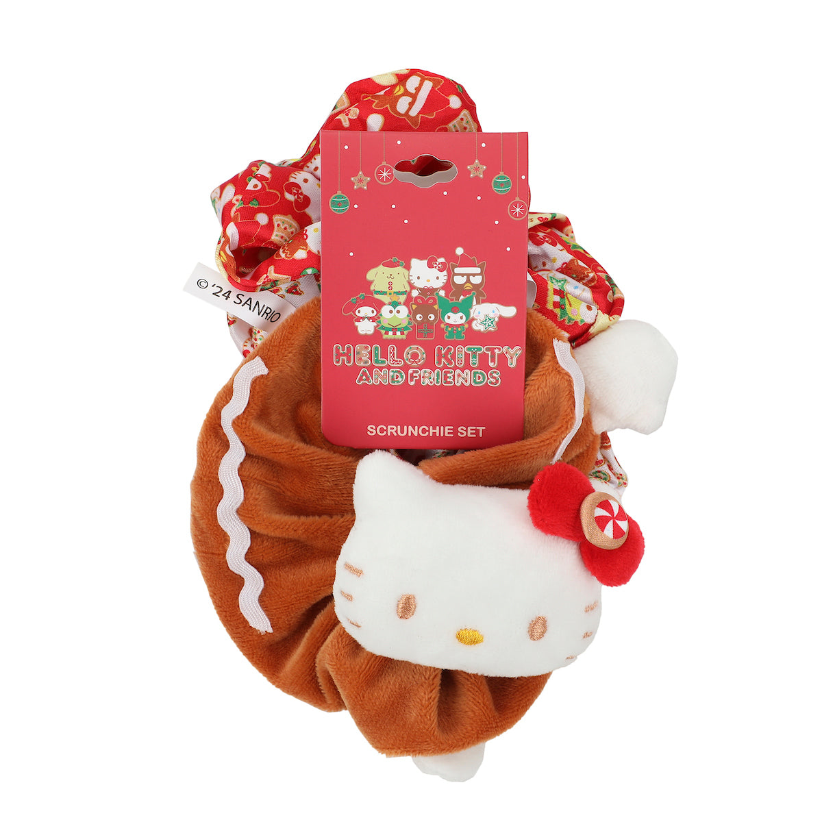 Hello Kitty Gingerbread Cat 3-Piece Scrunchie Set