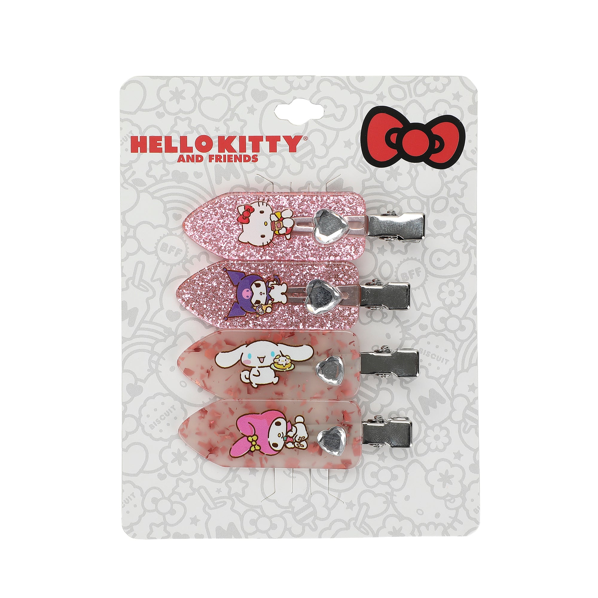 Hello Kitty & Friends 4-Piece No-Crimp Hair Clips Set