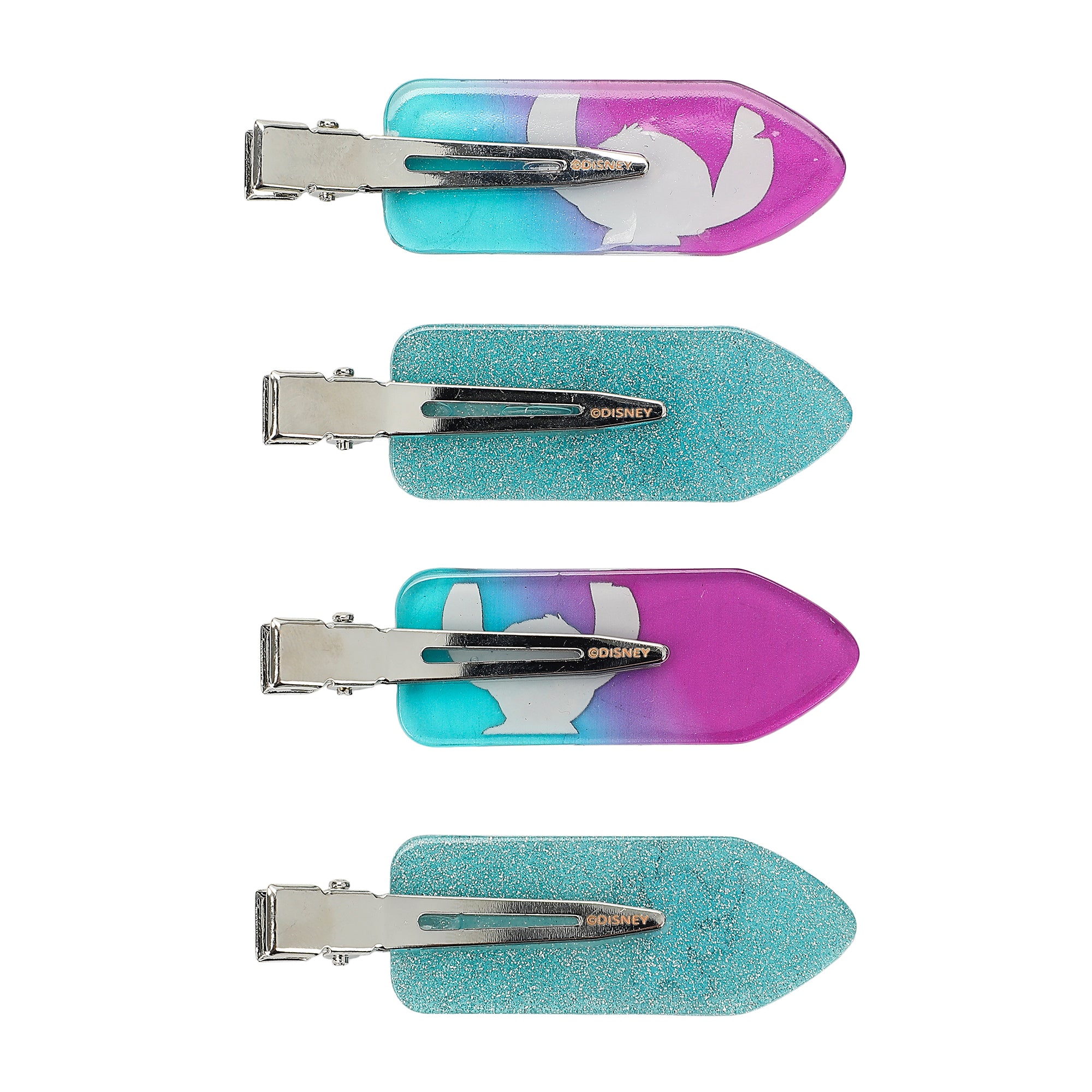Disney Stitch Get Ready With Me 4-Piece Stitch & Angel Glitter Acrylic Hair Clip Set