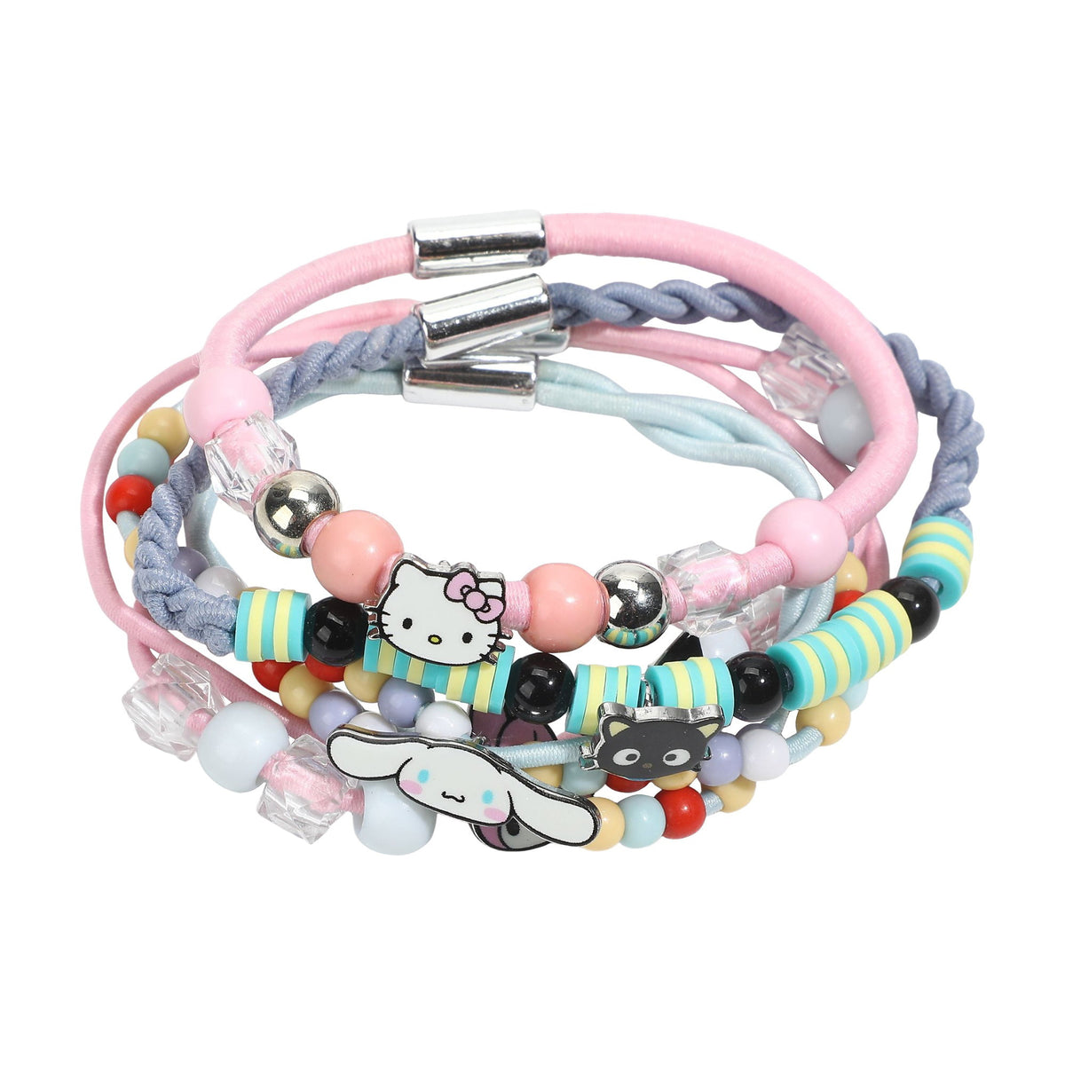 Hello Kitty & Friends Hair Tie Bracelet Set with Chococat Kuromi