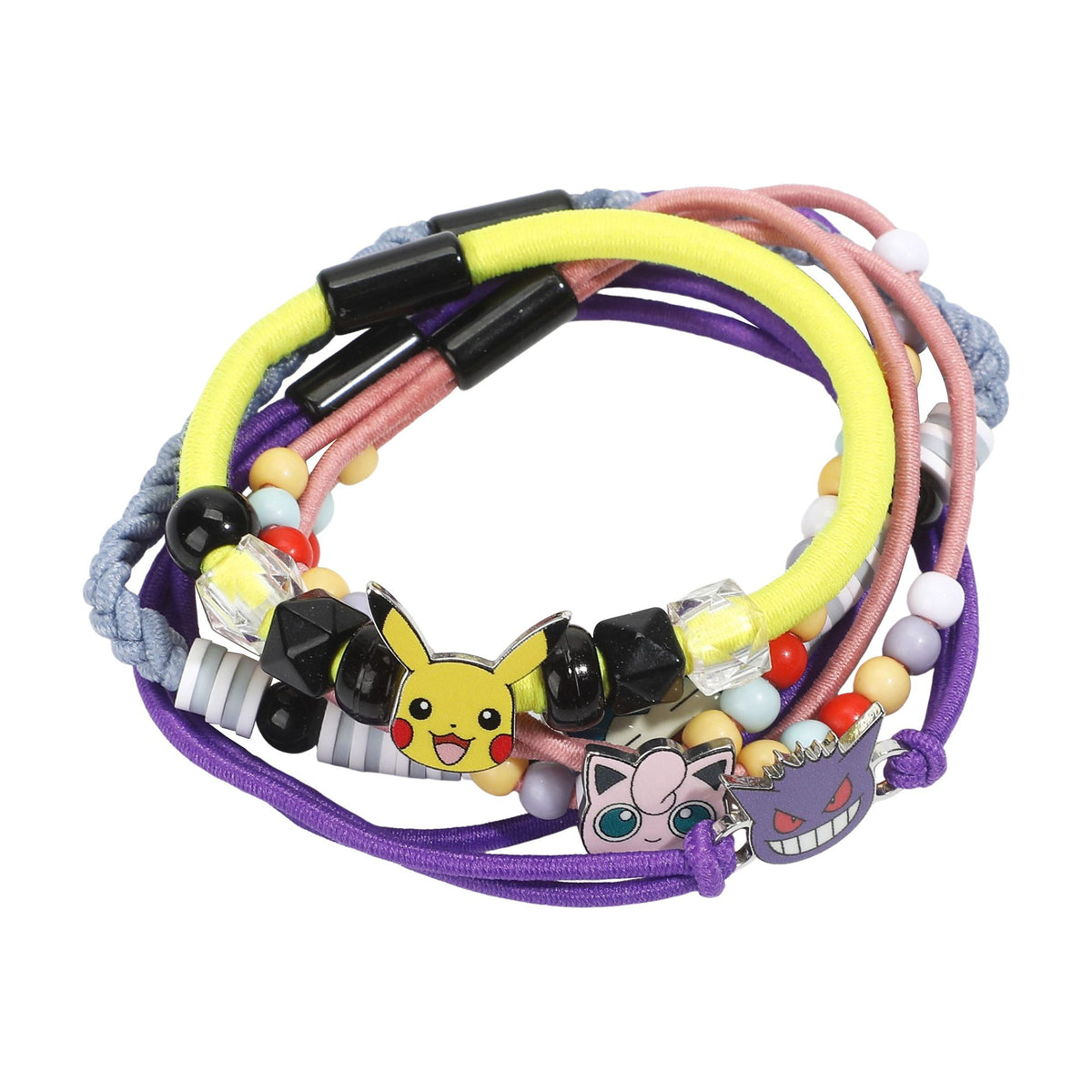 Pokemon Pikachu Snorlax Jigglypuff Gengar Hair Tie Bracelet Set