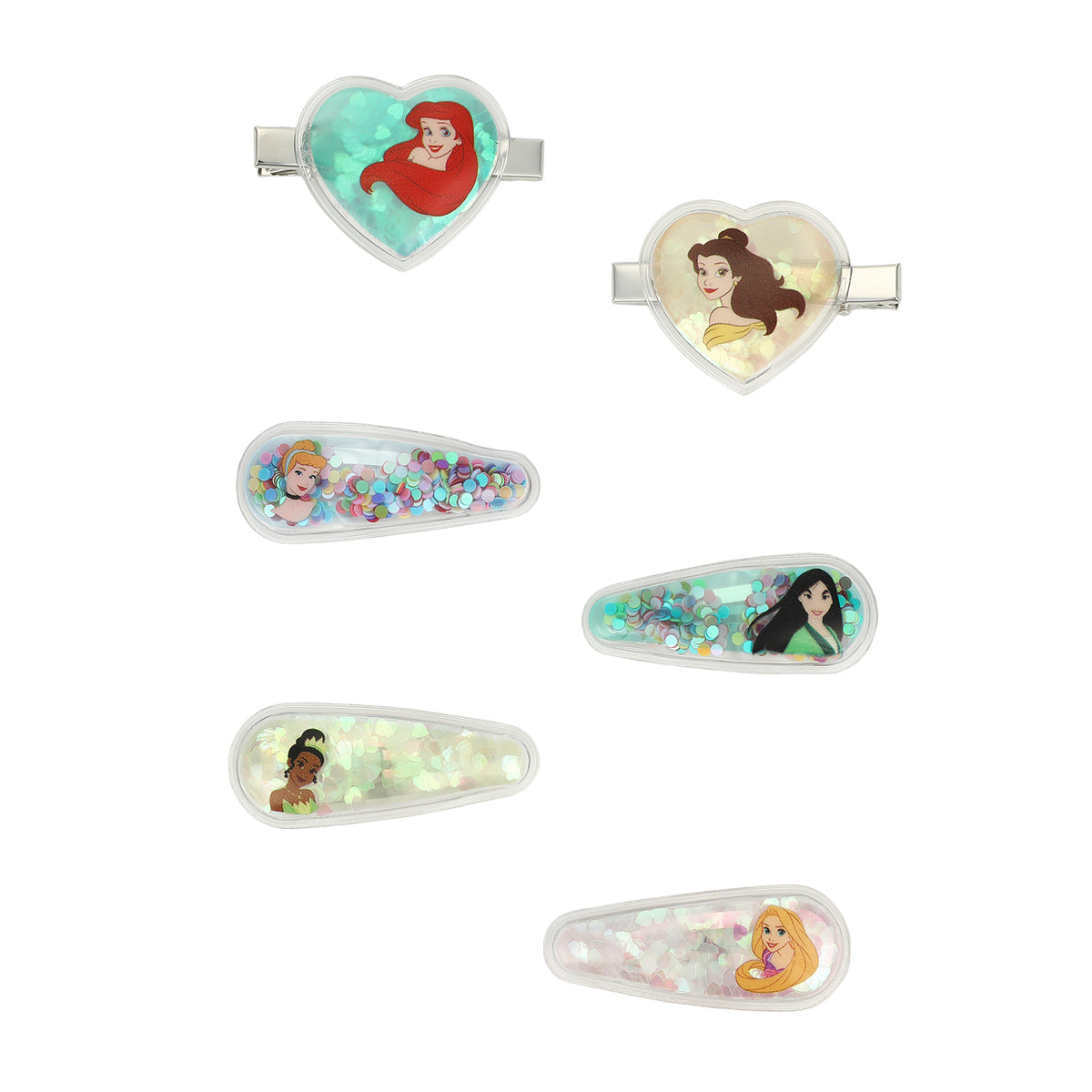 Disney Princess Confetti Heart Snap Clips Set for Adults