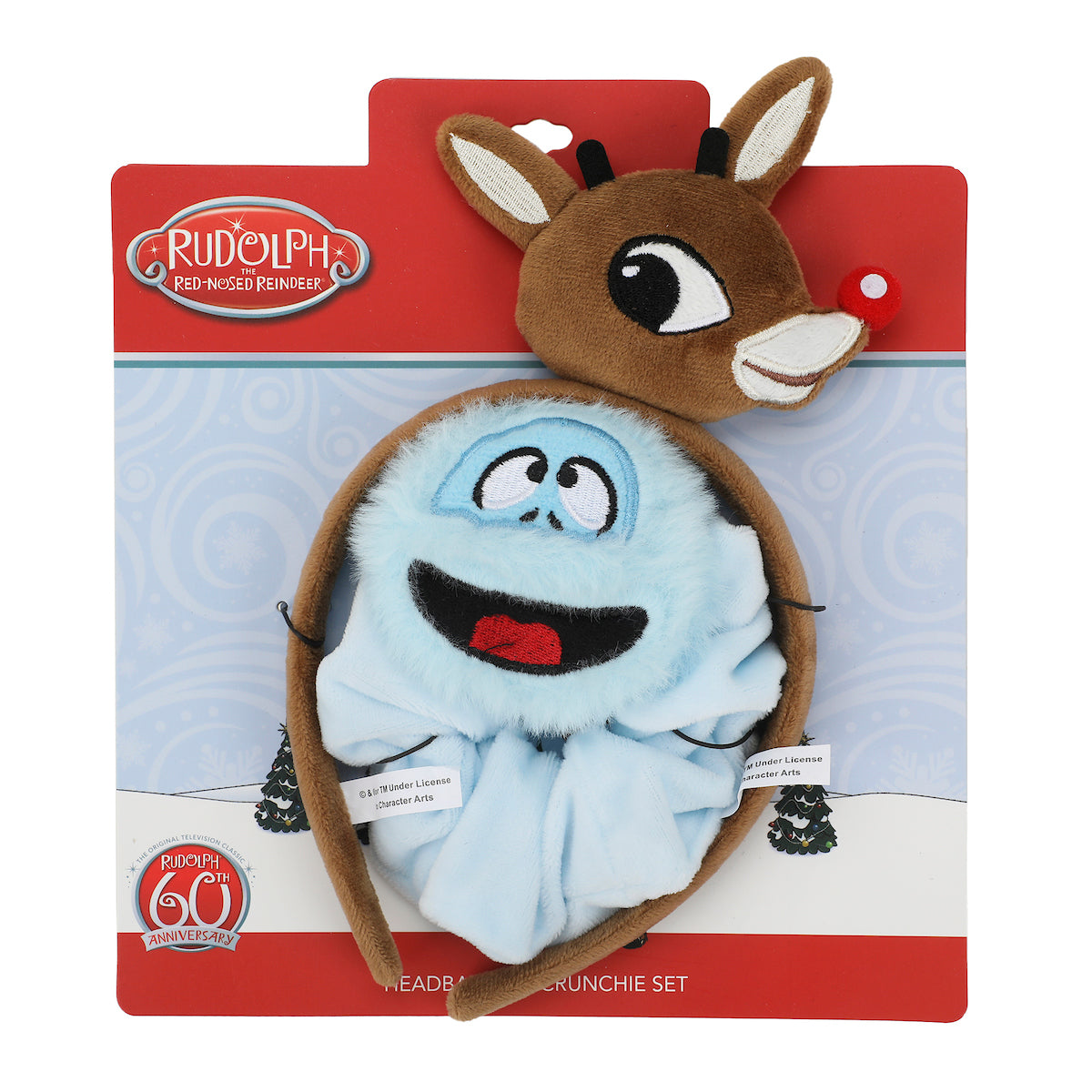 Rudolph & Abominable Snowman 2-Piece Plush Headband & Scrunchie Set