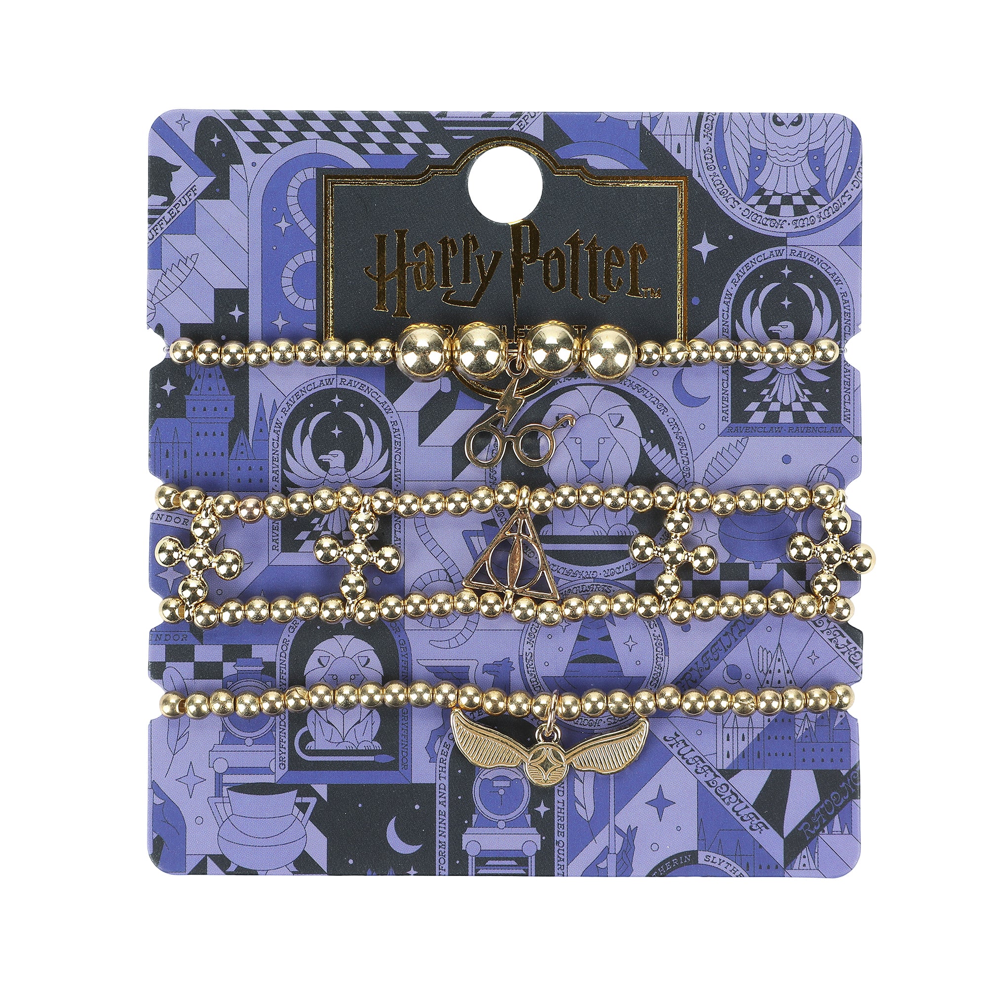 Harry Potter Deathly Hallows and Snitch 3 Pack Adult Bracelet Set