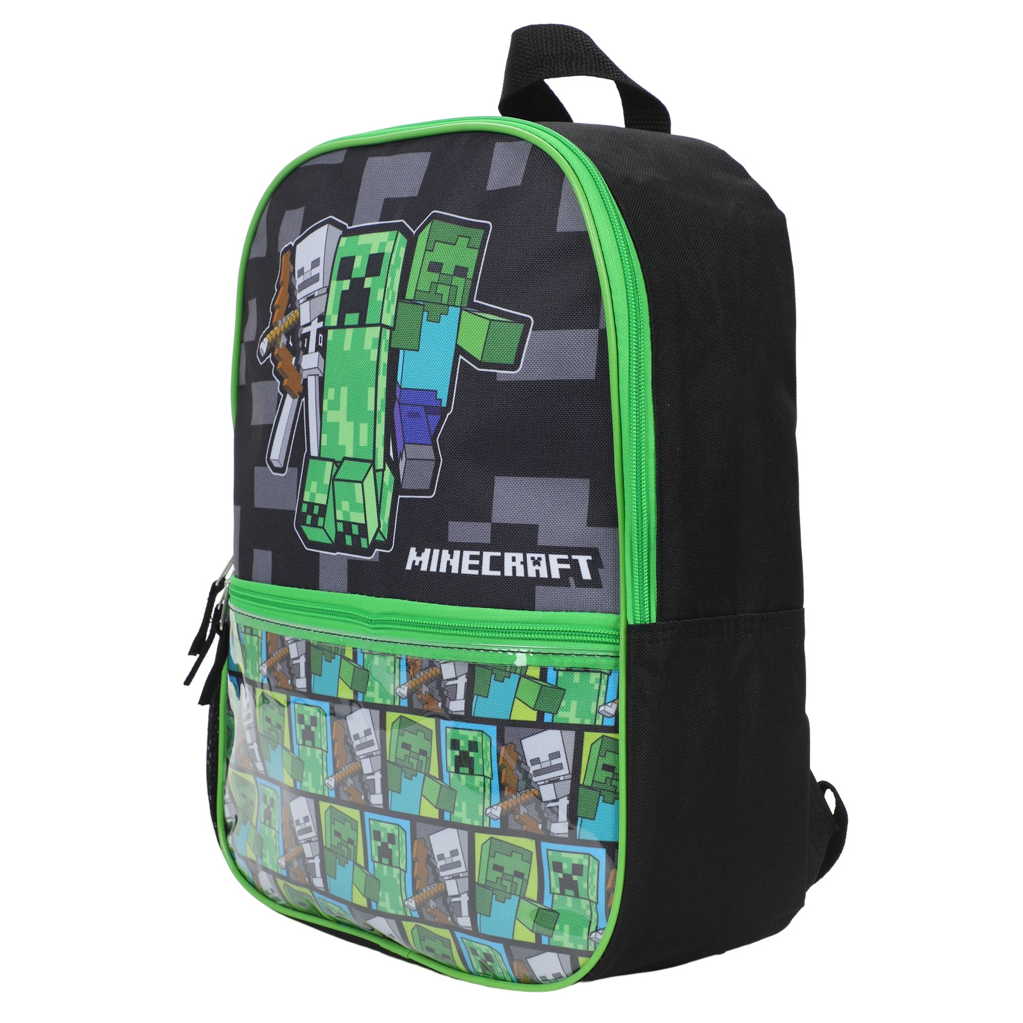 Minecraft Backpack Set with Lunch Box for Boys & Girls 16 inch 5 Piece Value Set