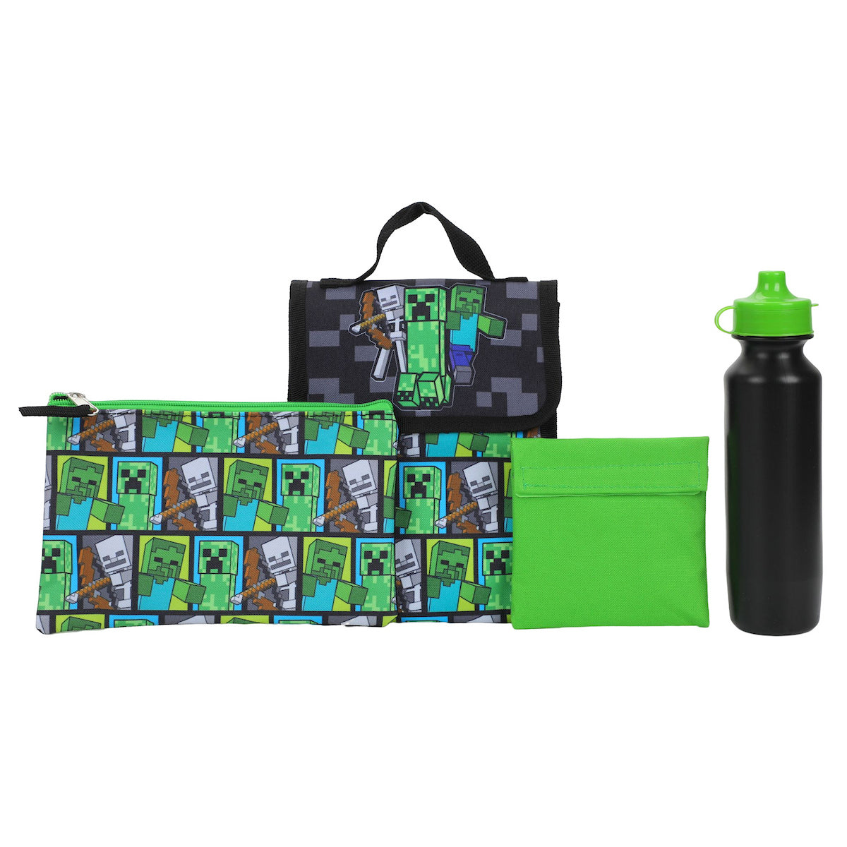 Minecraft Backpack Set with Lunch Box for Boys & Girls 16 inch 5 Piece Value Set