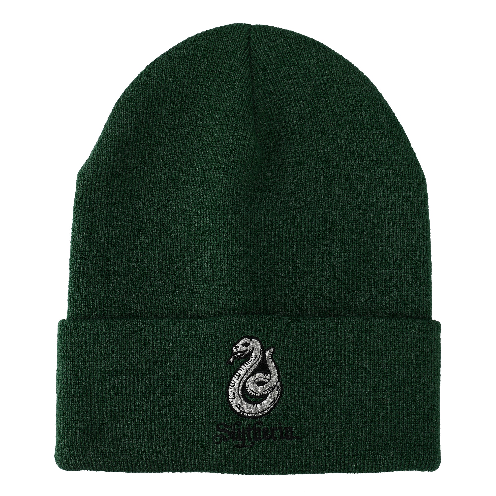 Harry Potter Slytherin Serpent Green Cuffed Knitted Beanie Hat