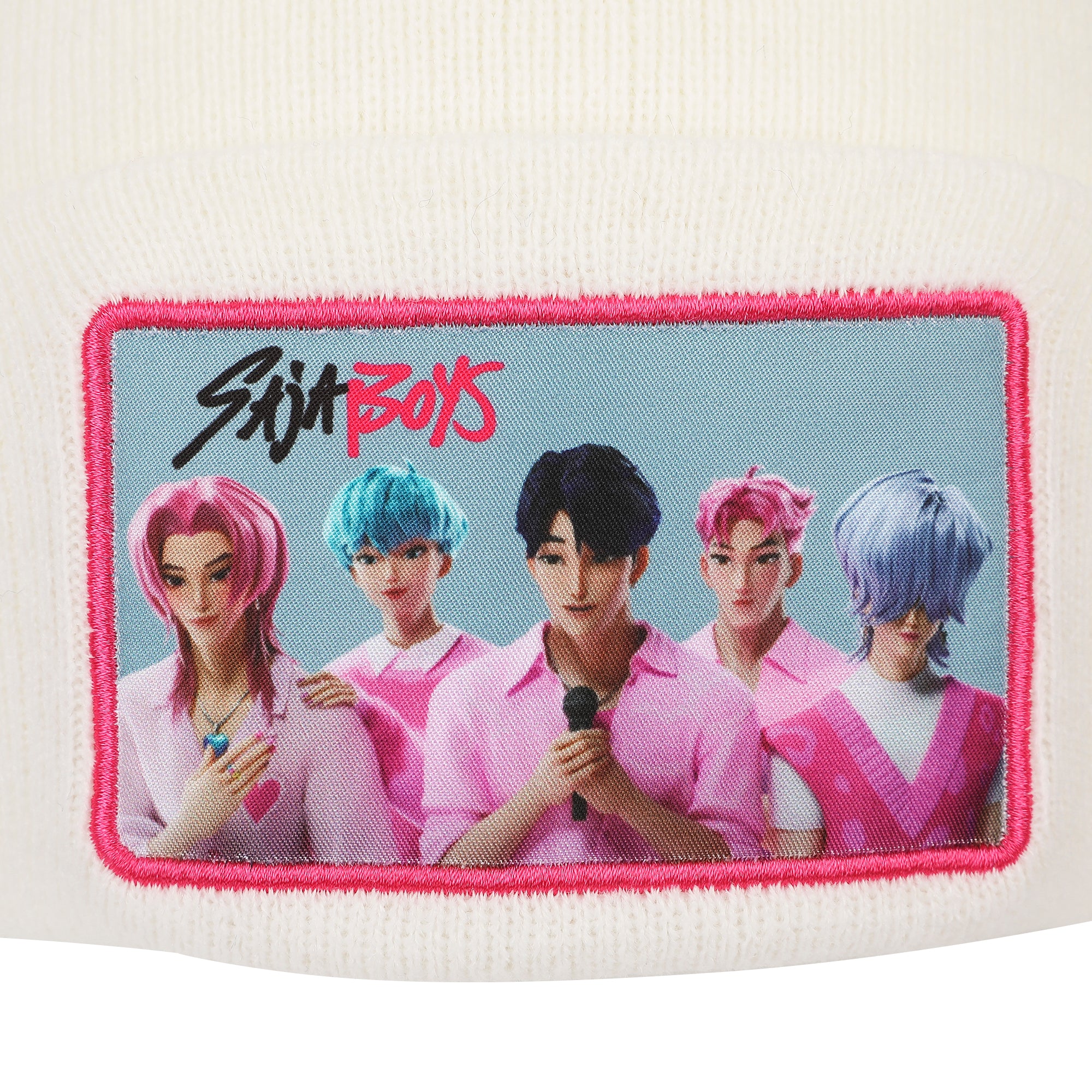 KPop Demon Hunters Saja Boys White Cuff Knit Beanie