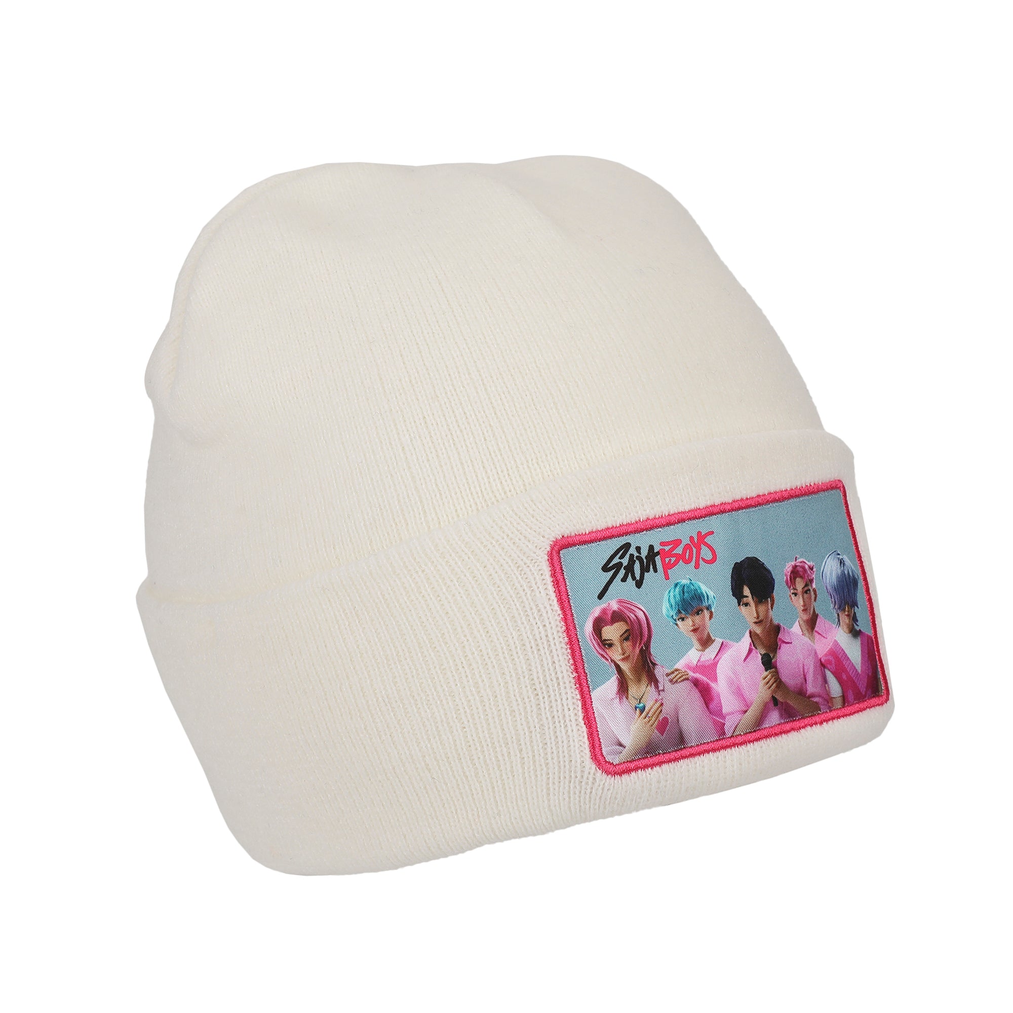 KPop Demon Hunters Saja Boys White Cuff Knit Beanie