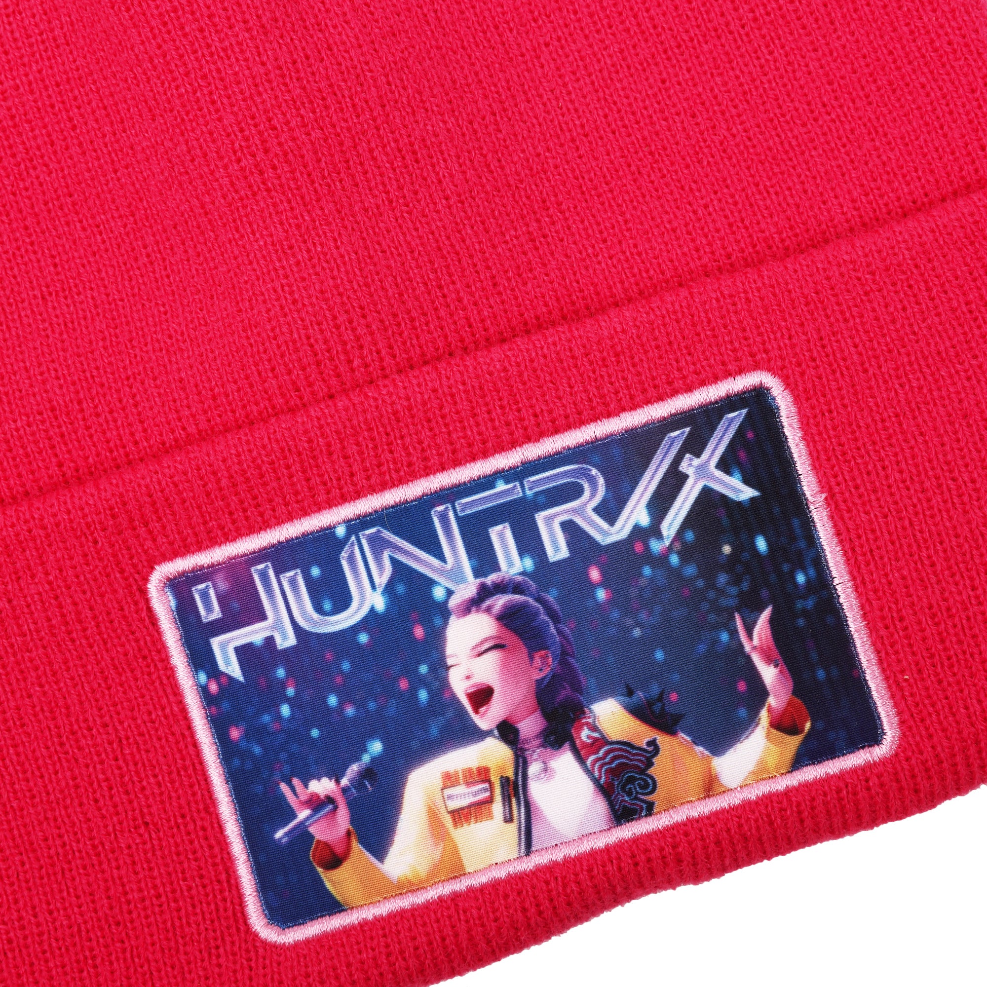 KPop Demon Hunters Huntr/x Hot Pink Cuff Knit Beanie