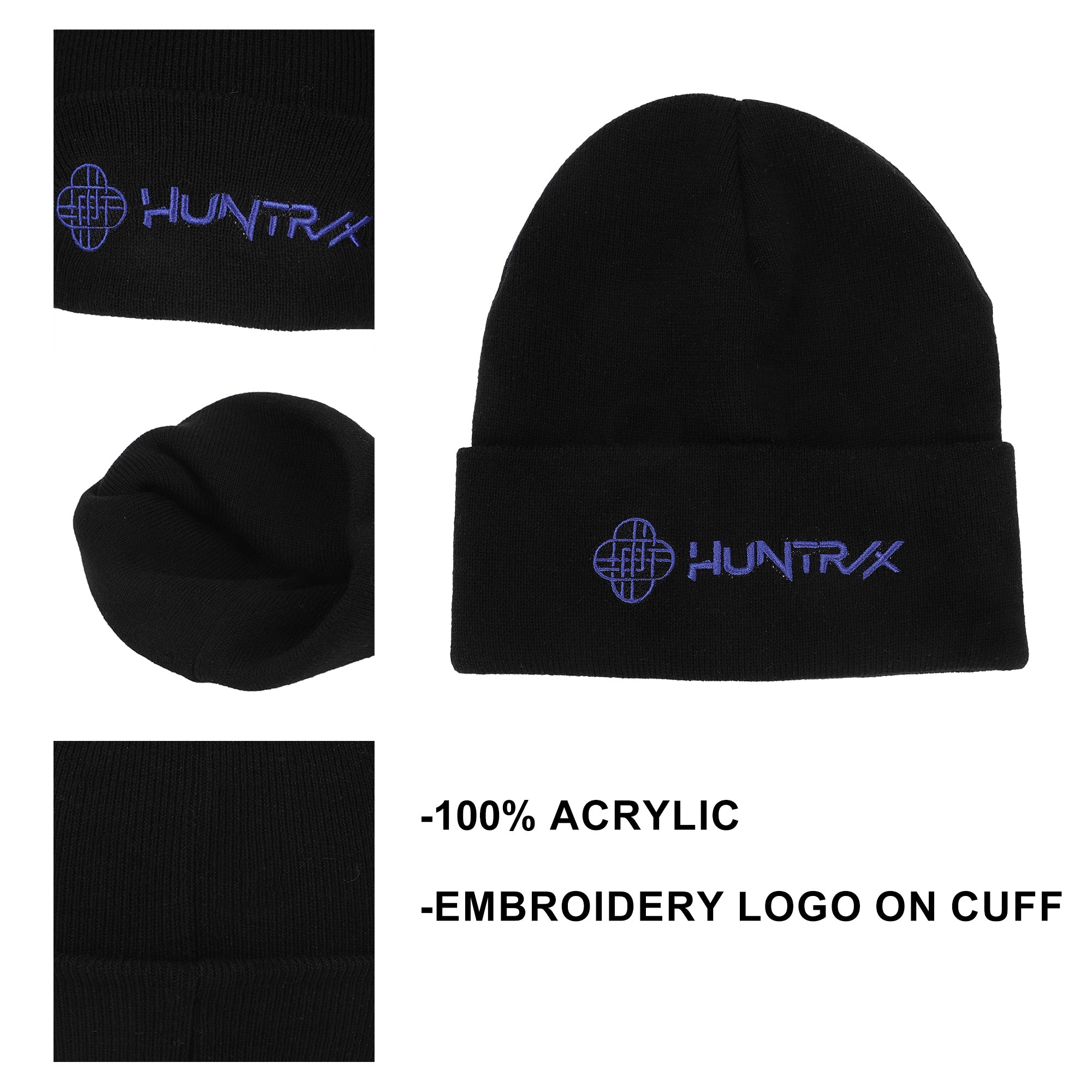 KPop Demon Hunters Huntr/x Black Cuff Knit Beanie
