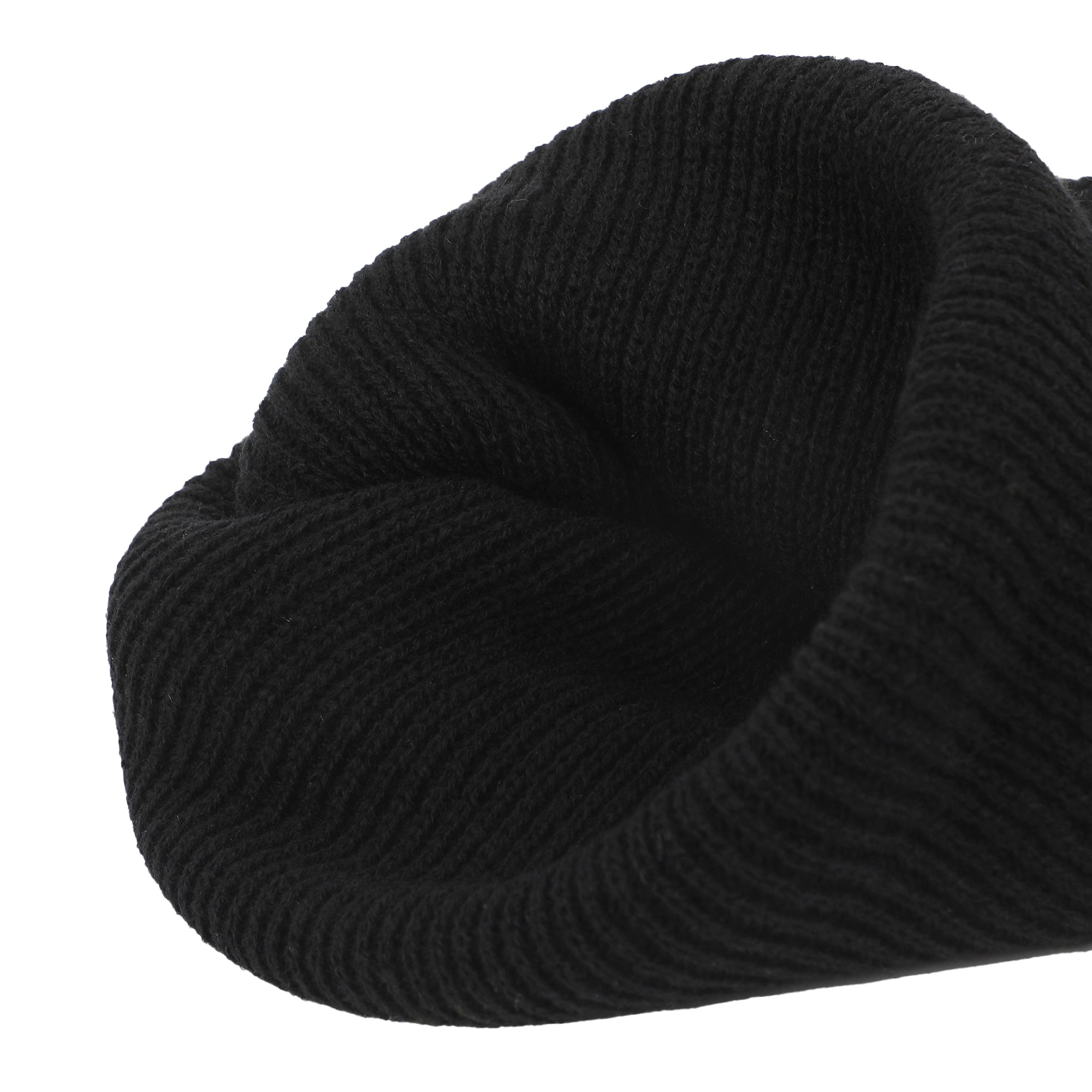 Coraline Woven Patch Tall Cuff Beanie