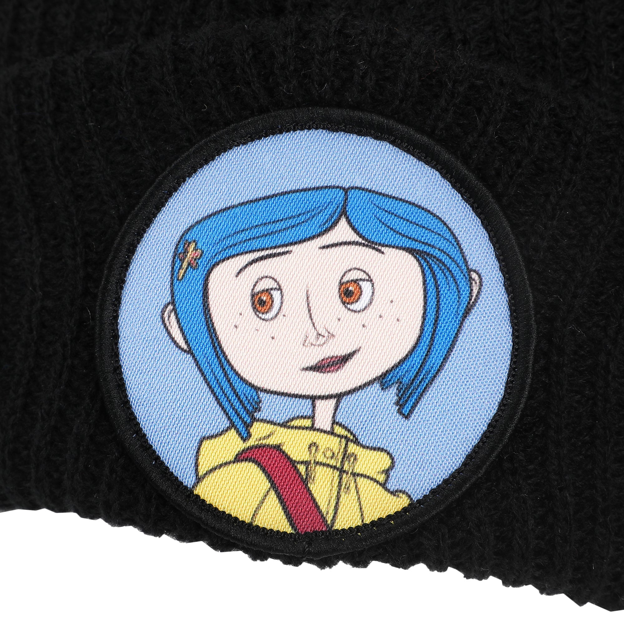 Coraline Woven Patch Tall Cuff Beanie
