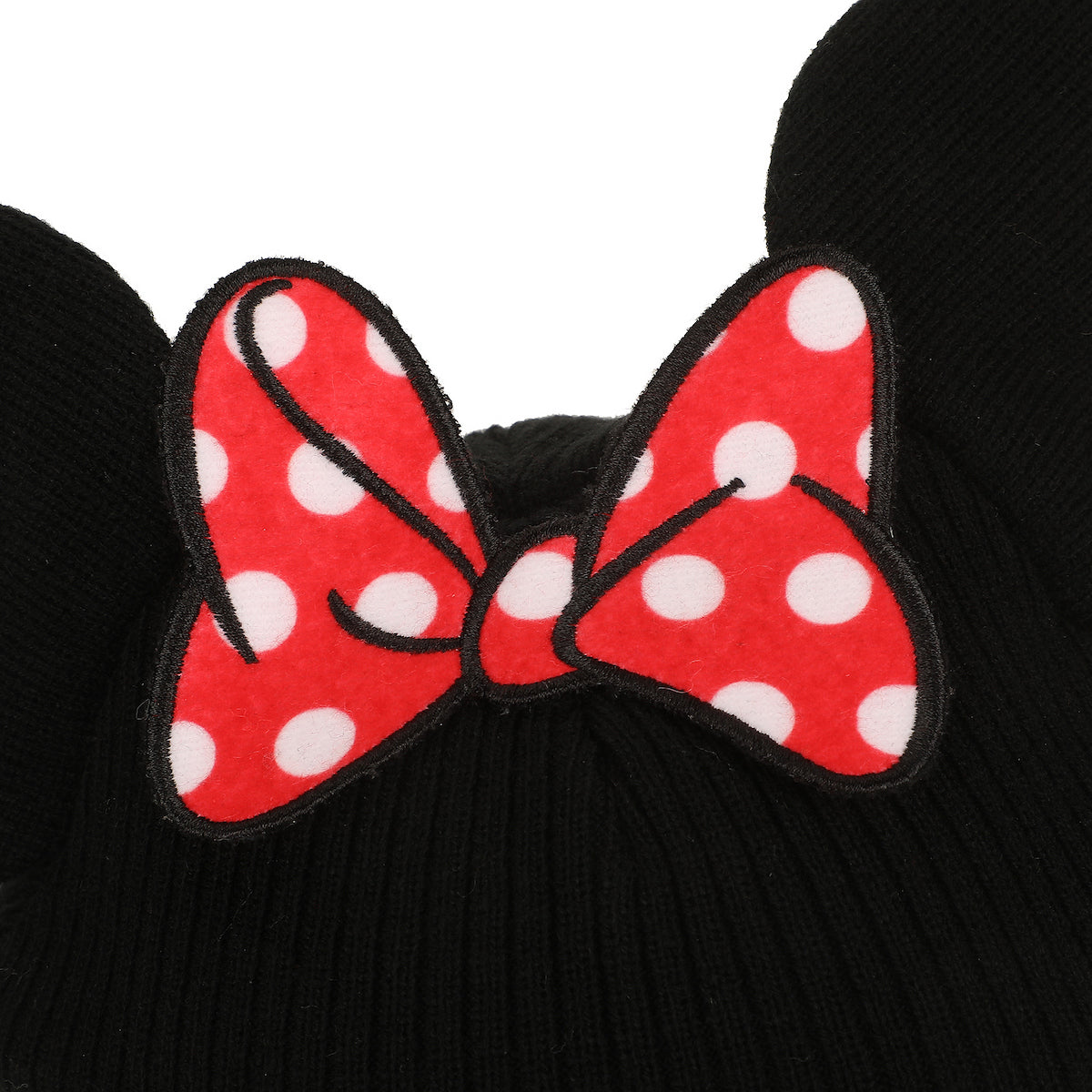 Minnie Mouse Bow With Ear Poms Cuff Beanie