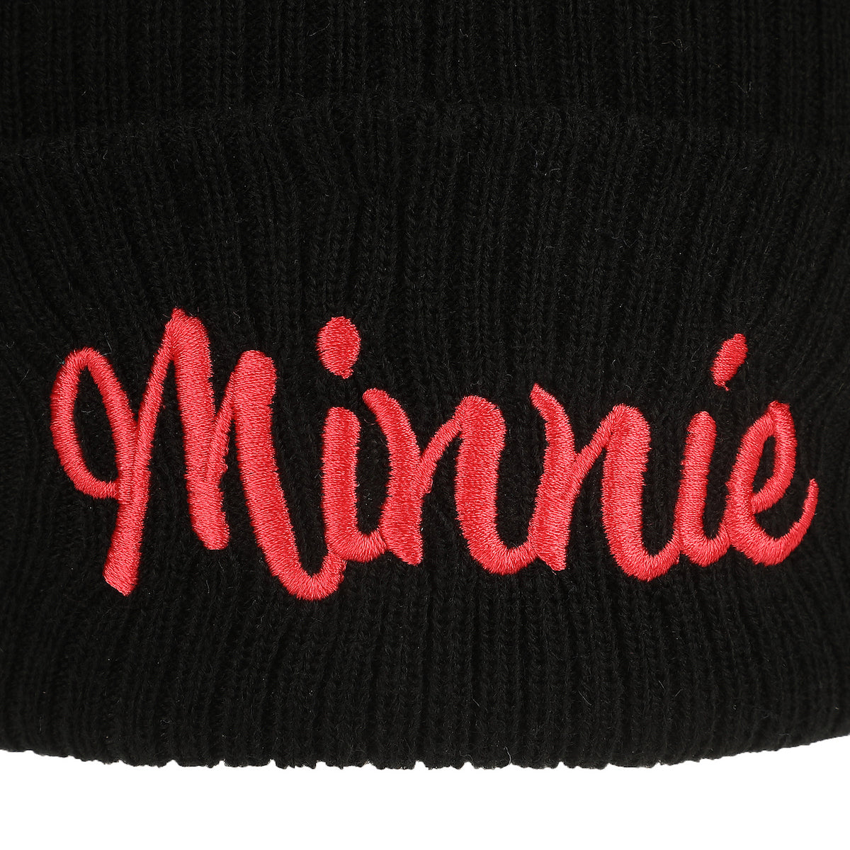 Minnie Mouse Bow With Ear Poms Cuff Beanie