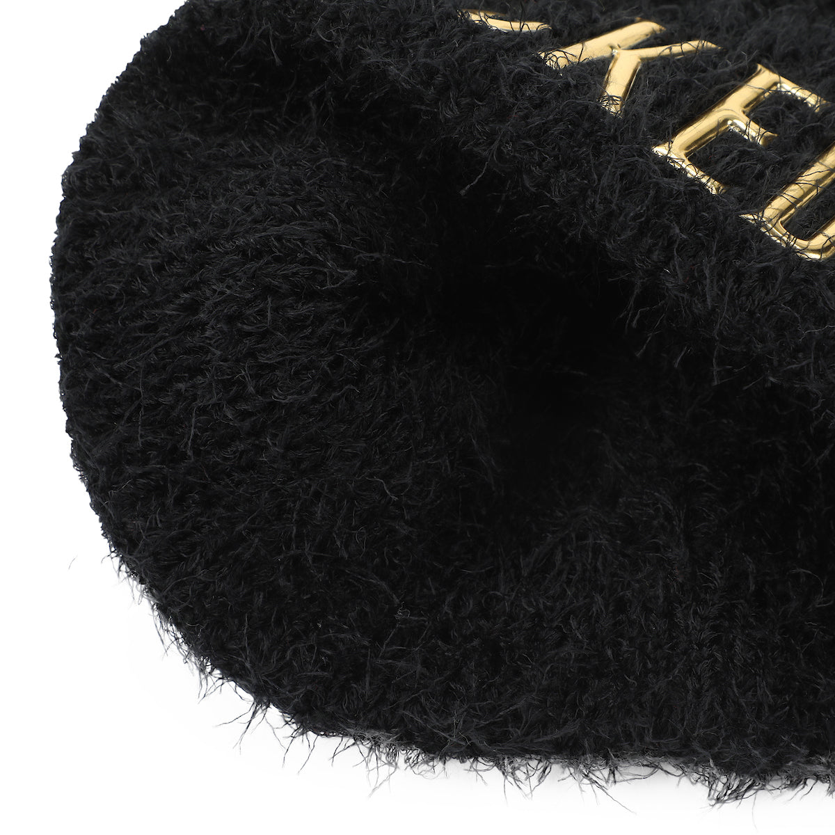 Wicked Logo Black Fuzzy Yarn Cuff Beanie