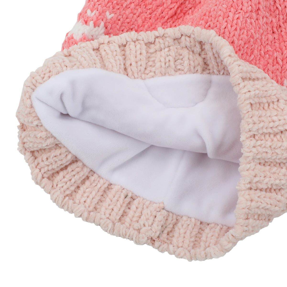Wicked G Pink Chenille Yarn Cuffless Beanie