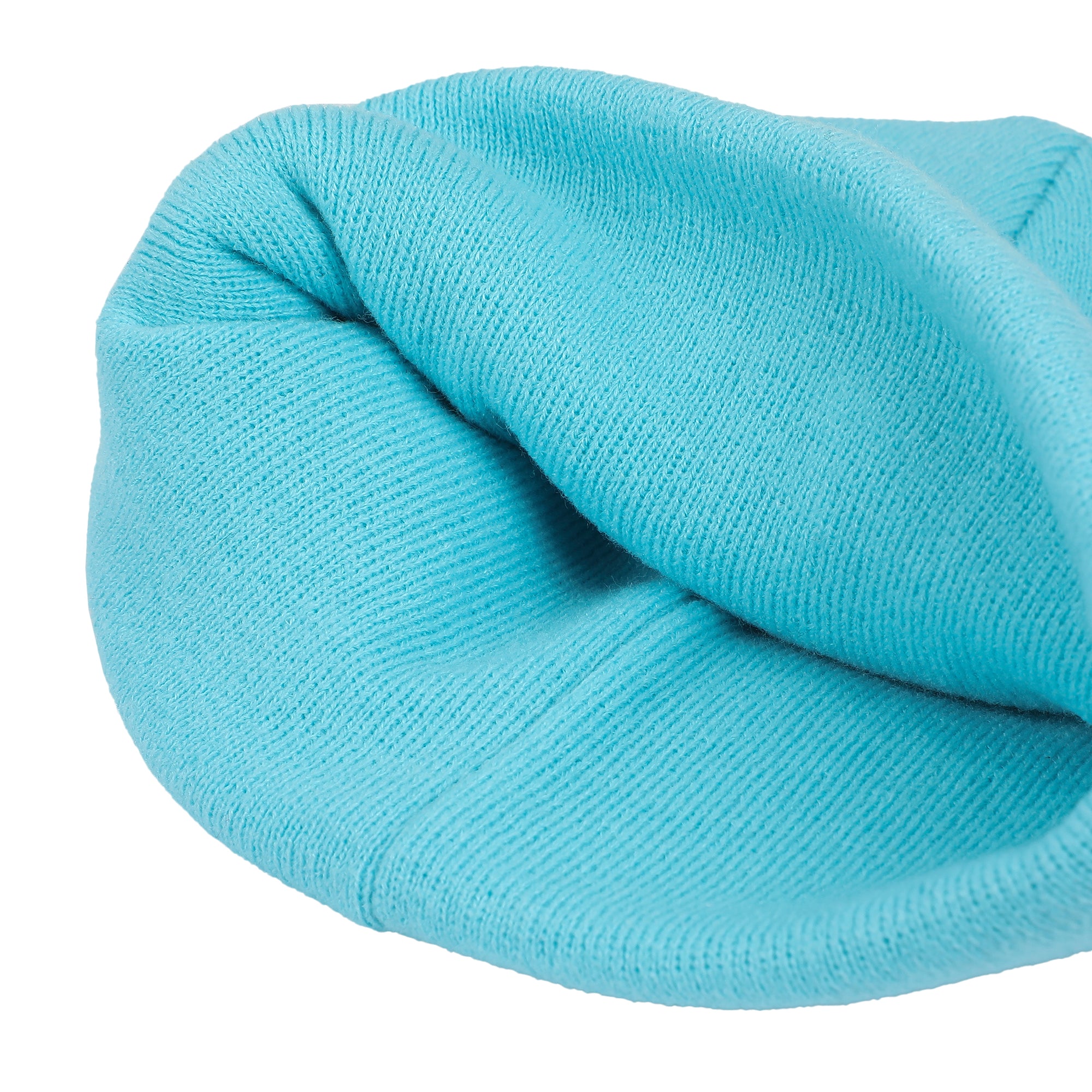 Cinnamoroll Ribbed Knit, Embroidered Character On Blue Cuff Beanie