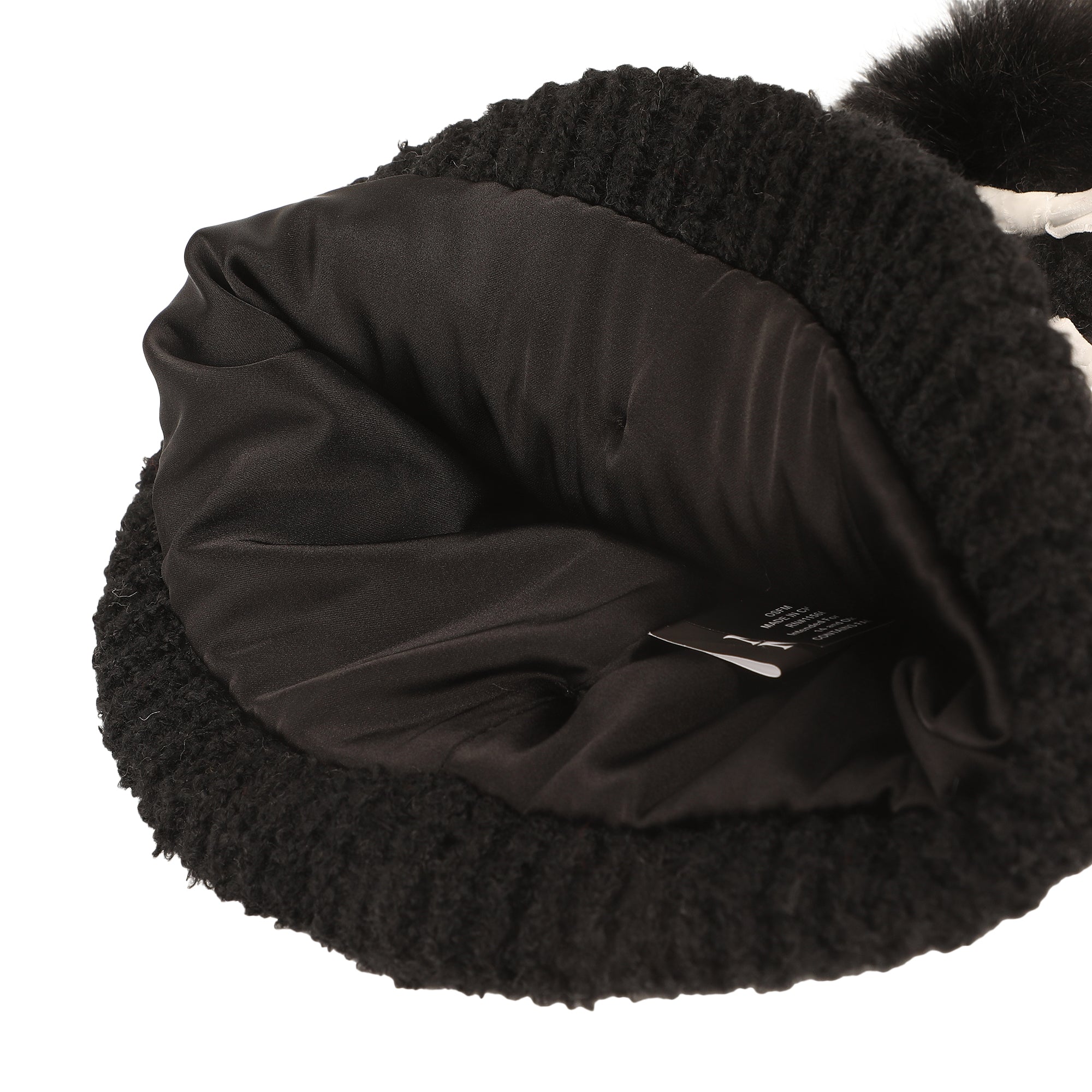 Disney Minnie Mouse Character Ears & Bow Appliques Black Cuff Beanie