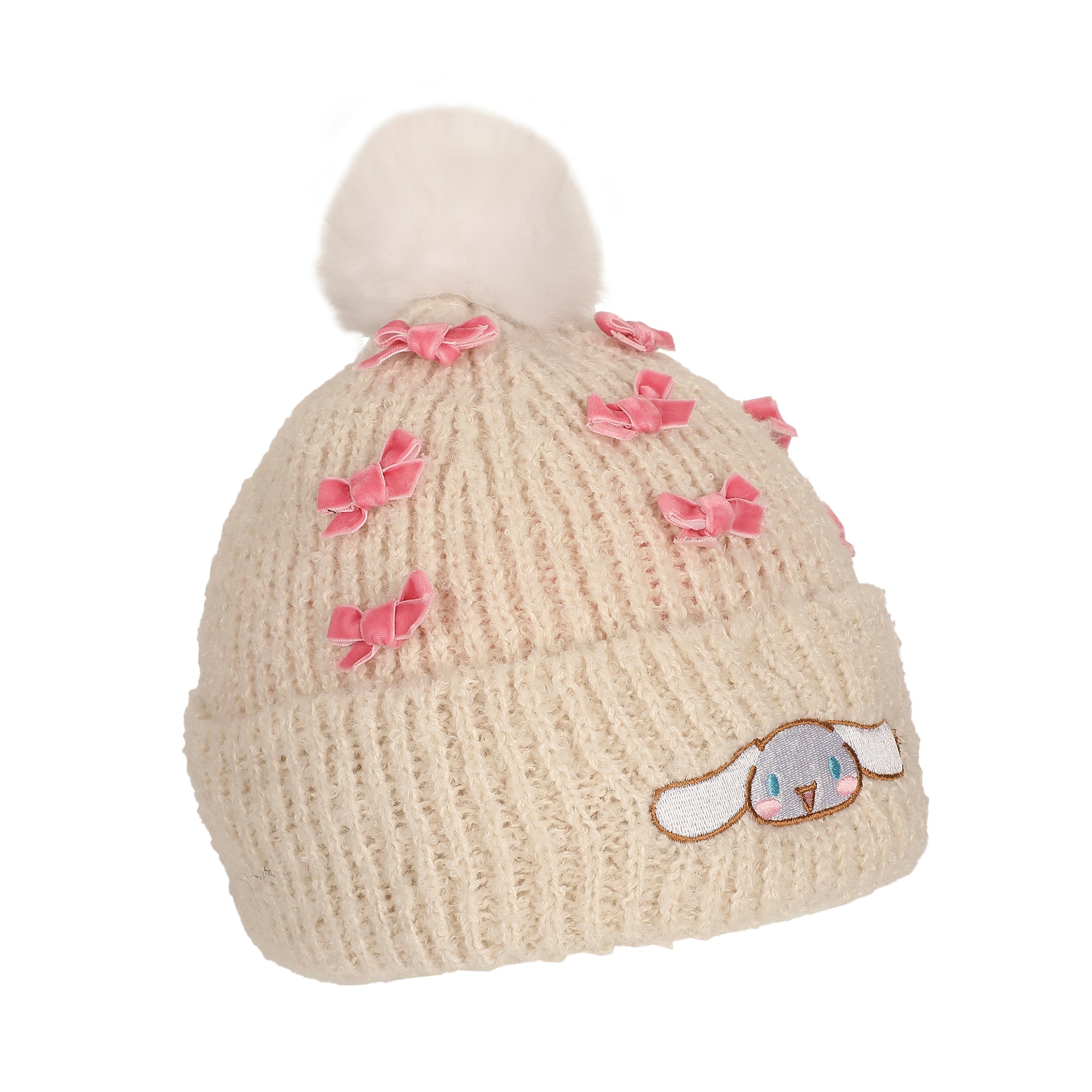 Cinnamoroll Adult White Cuffed Knit Beanie With Pom