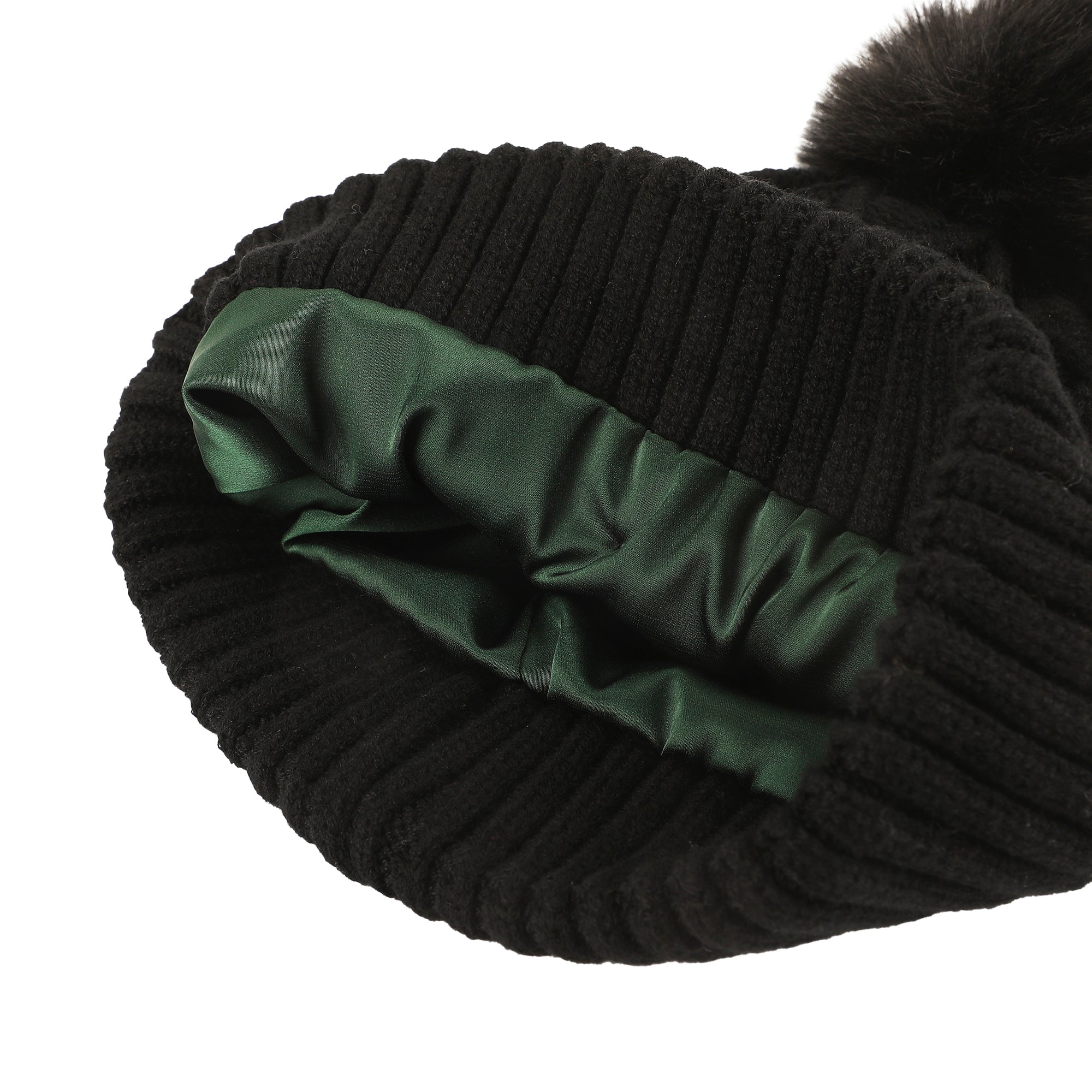 Wicked Logo & Pearl Appliques Black Cuff Beanie