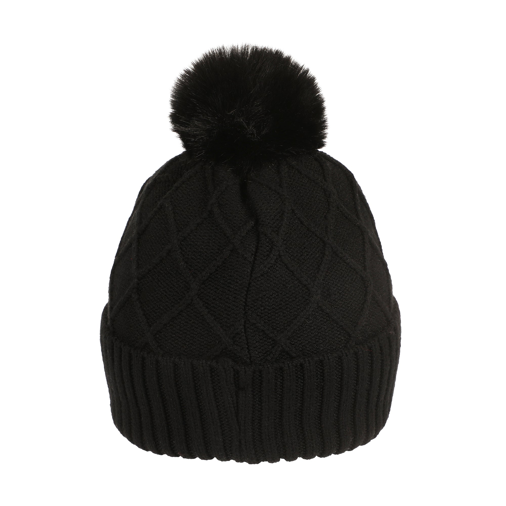 Wicked Logo & Pearl Appliques Black Cuff Beanie