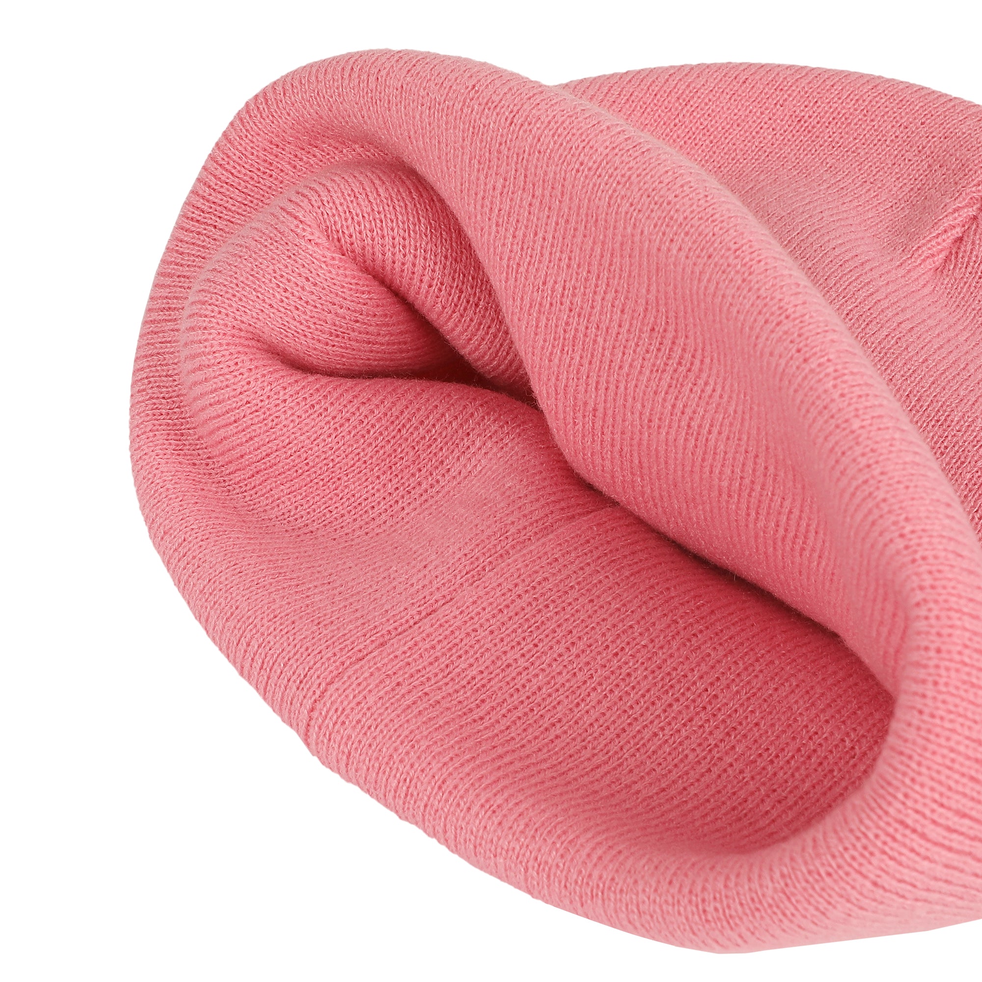 Minnie Mouse Embroidred Black & White Character On Pink Cuff Beanie