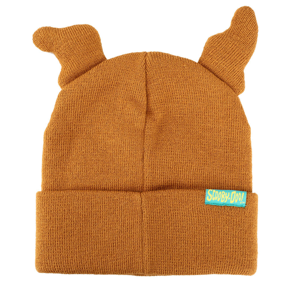 Scooby Doo Embroidered Brown Acrylic Knit Cuff Beanie