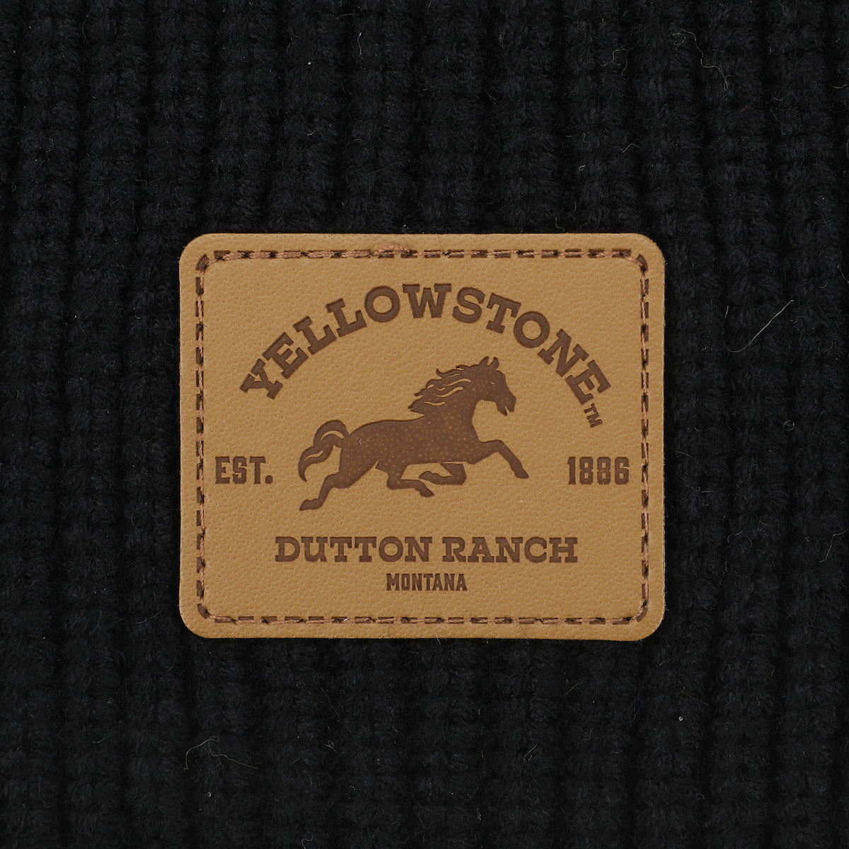 Yellowstone Dutton Ranch Black Tall Cuff Beanie