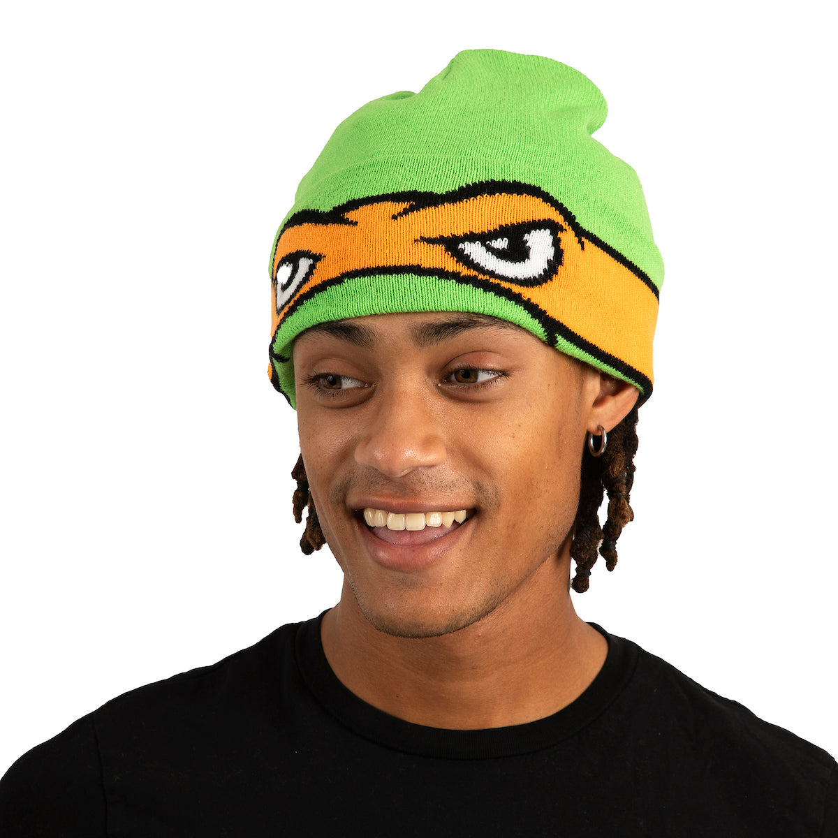 TMNT Rolldown Mikey Adult Mesh Eye Green Beanie
