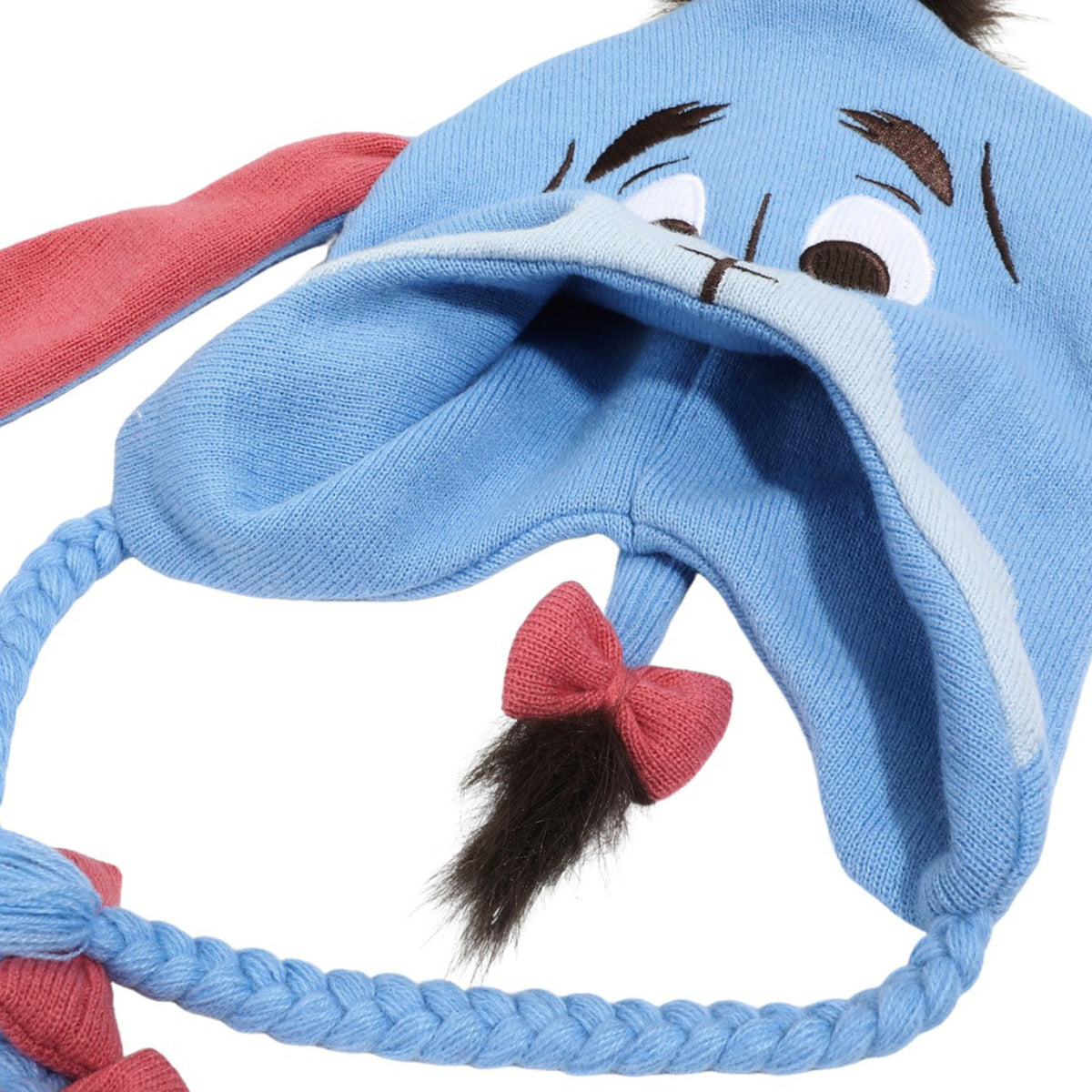 Winnie The Pooh Eeyore Big Face with Tail Laplander Knit Cap