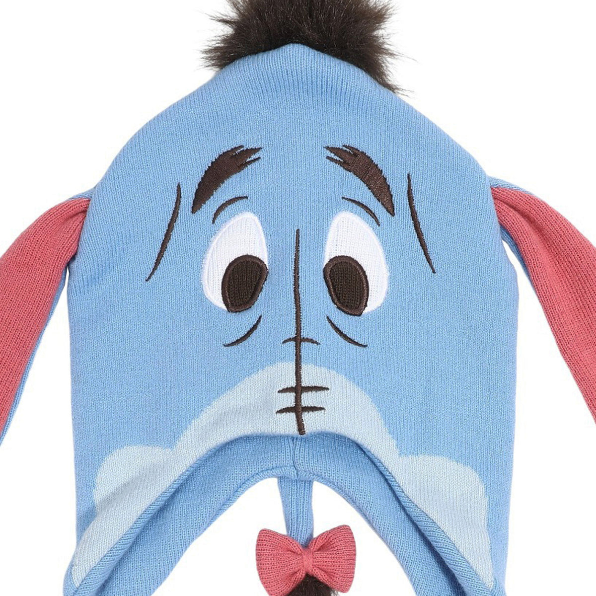 Winnie The Pooh Eeyore Big Face with Tail Laplander Knit Cap