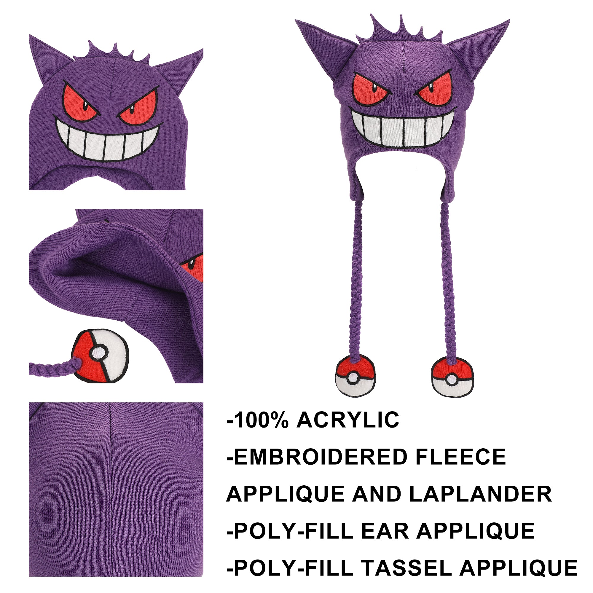 Pokémon Gengar Purple Laplander Knit Cap