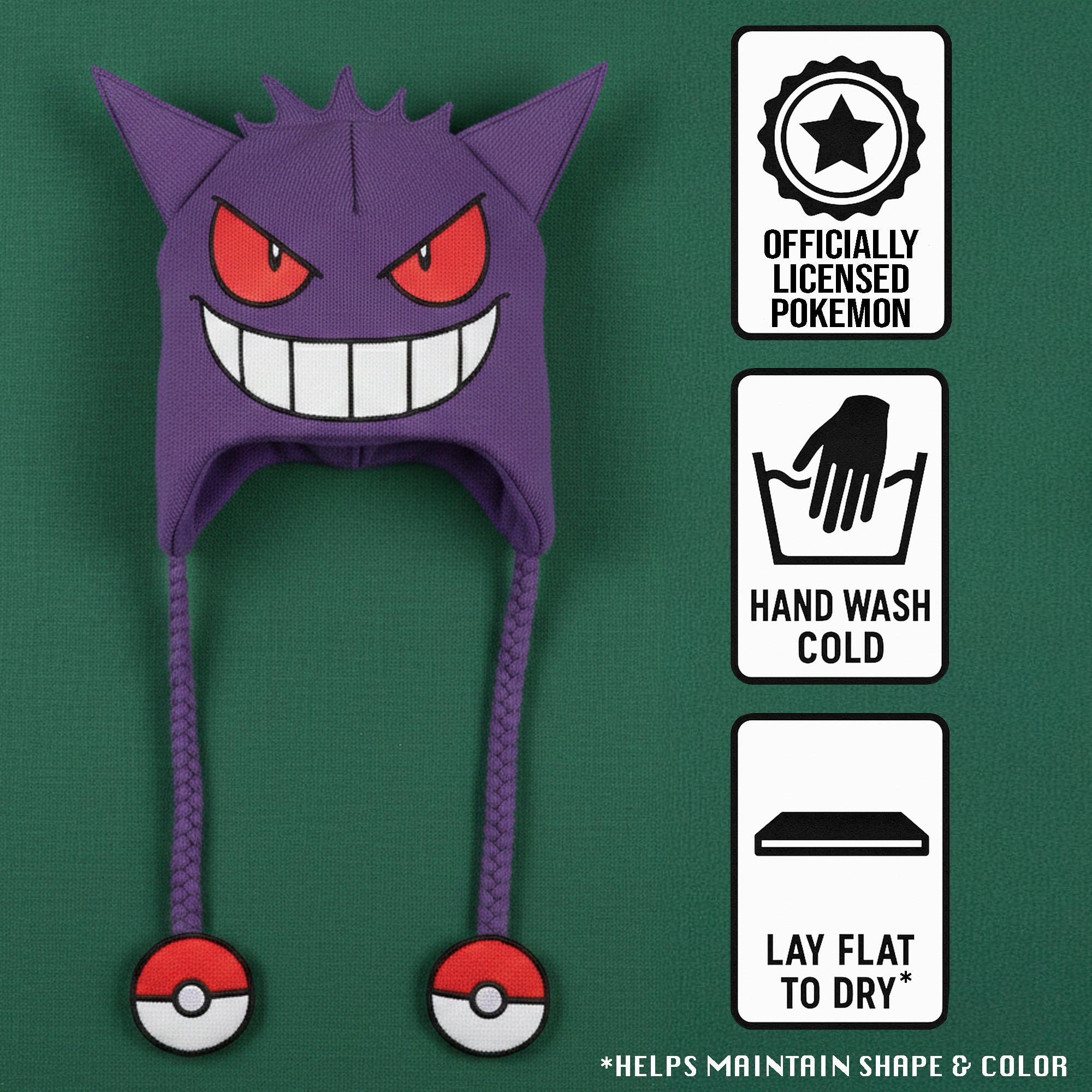 Pokémon Gengar Purple Laplander Knit Cap