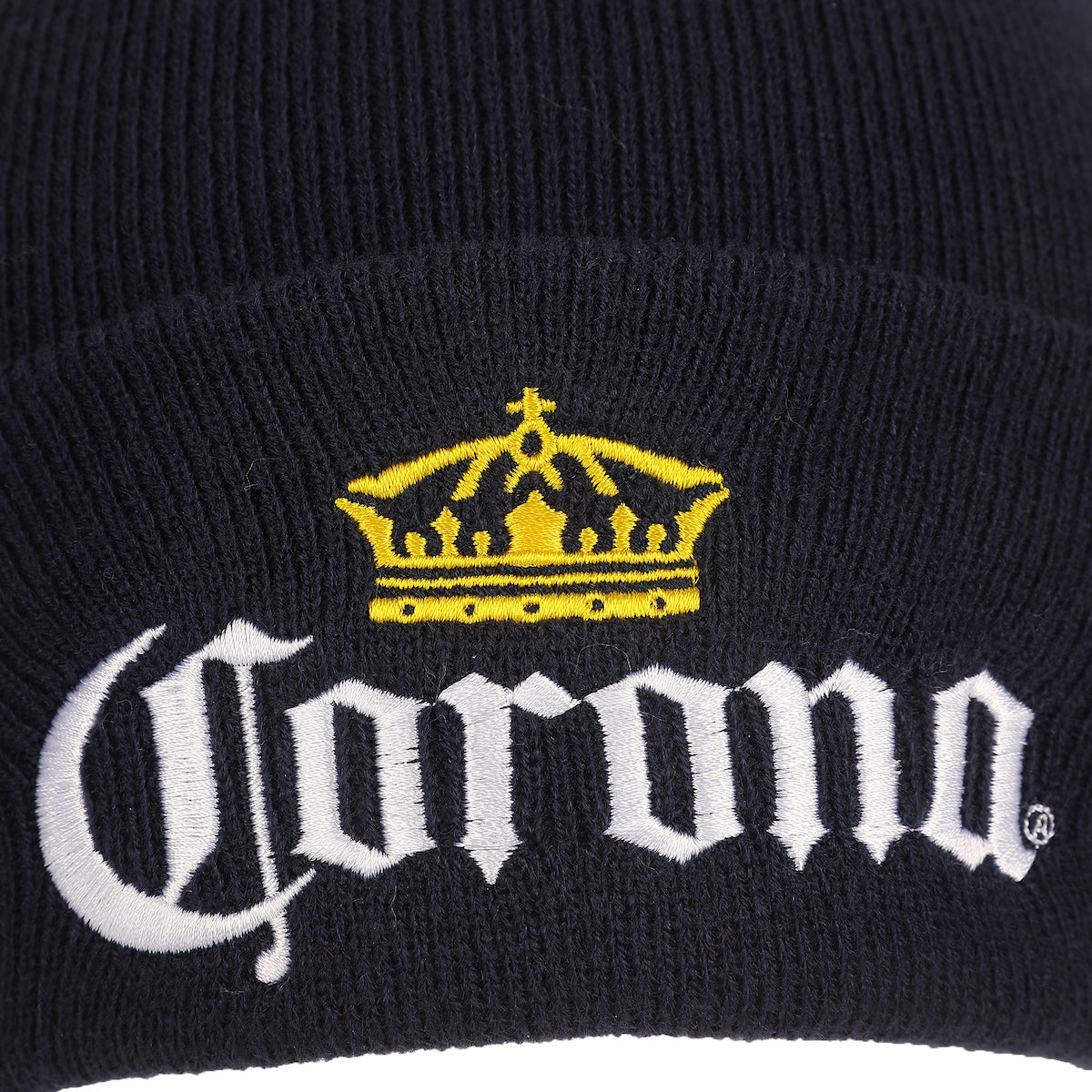 Corona Logo Embroidery On Acrylic Knit Standard Cuff Beanie