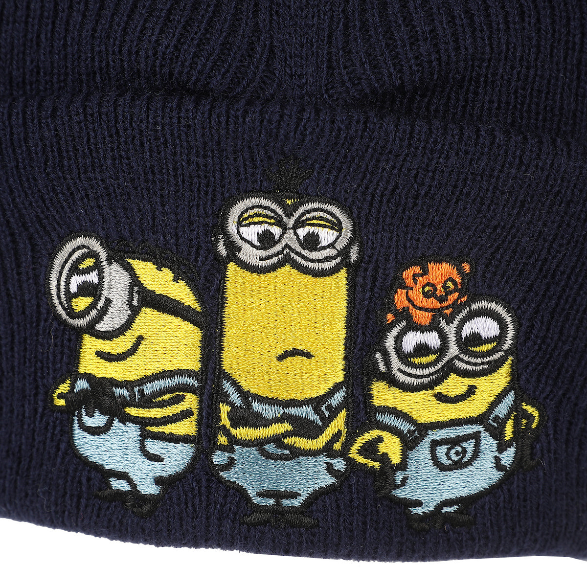 Minions Bob Kevin And Stuart Embroidery Acrylic Knit Standard Cuff Beanie